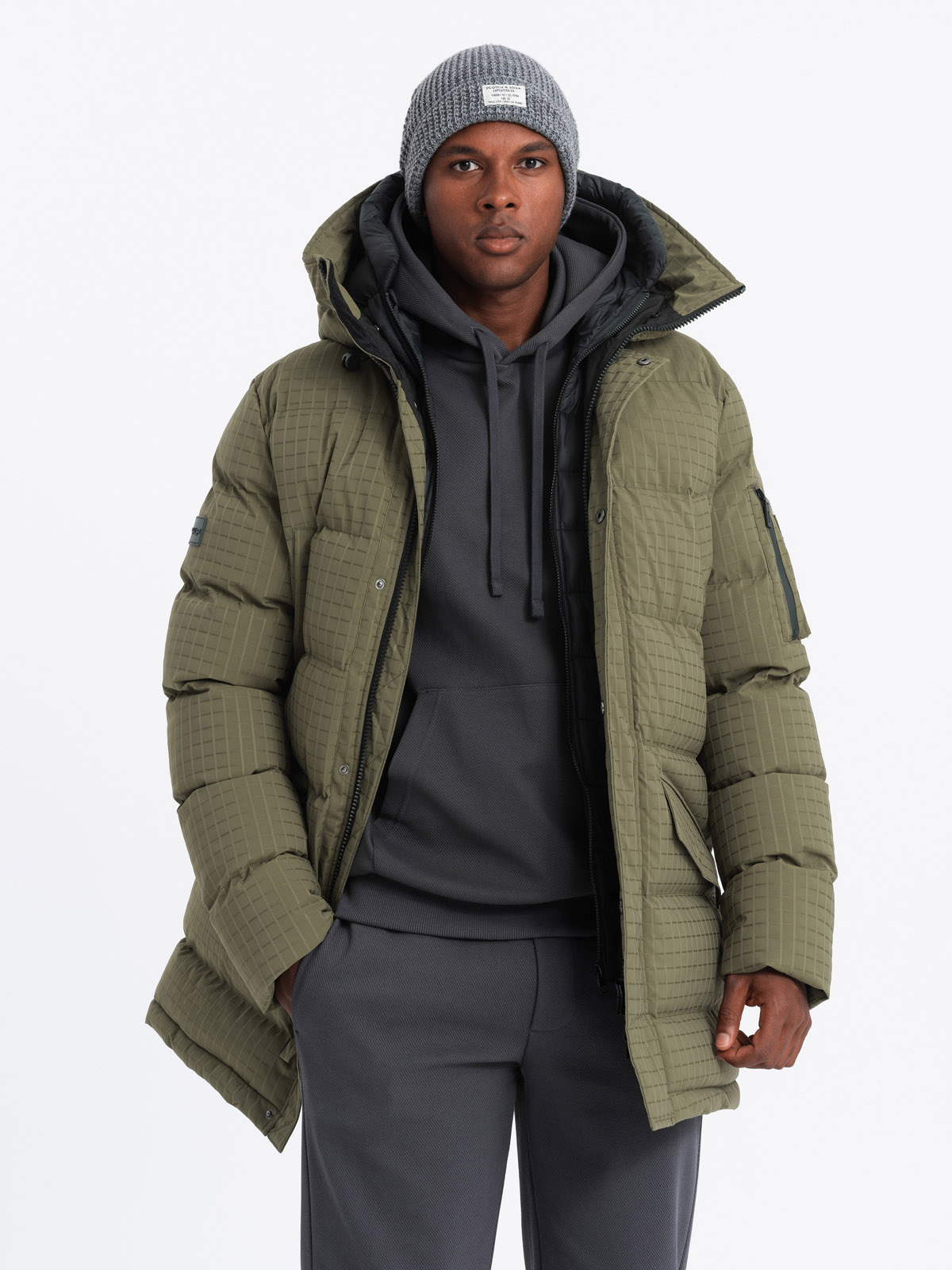 Ombre Outdoor long men&#039;s parka jacket - olive
