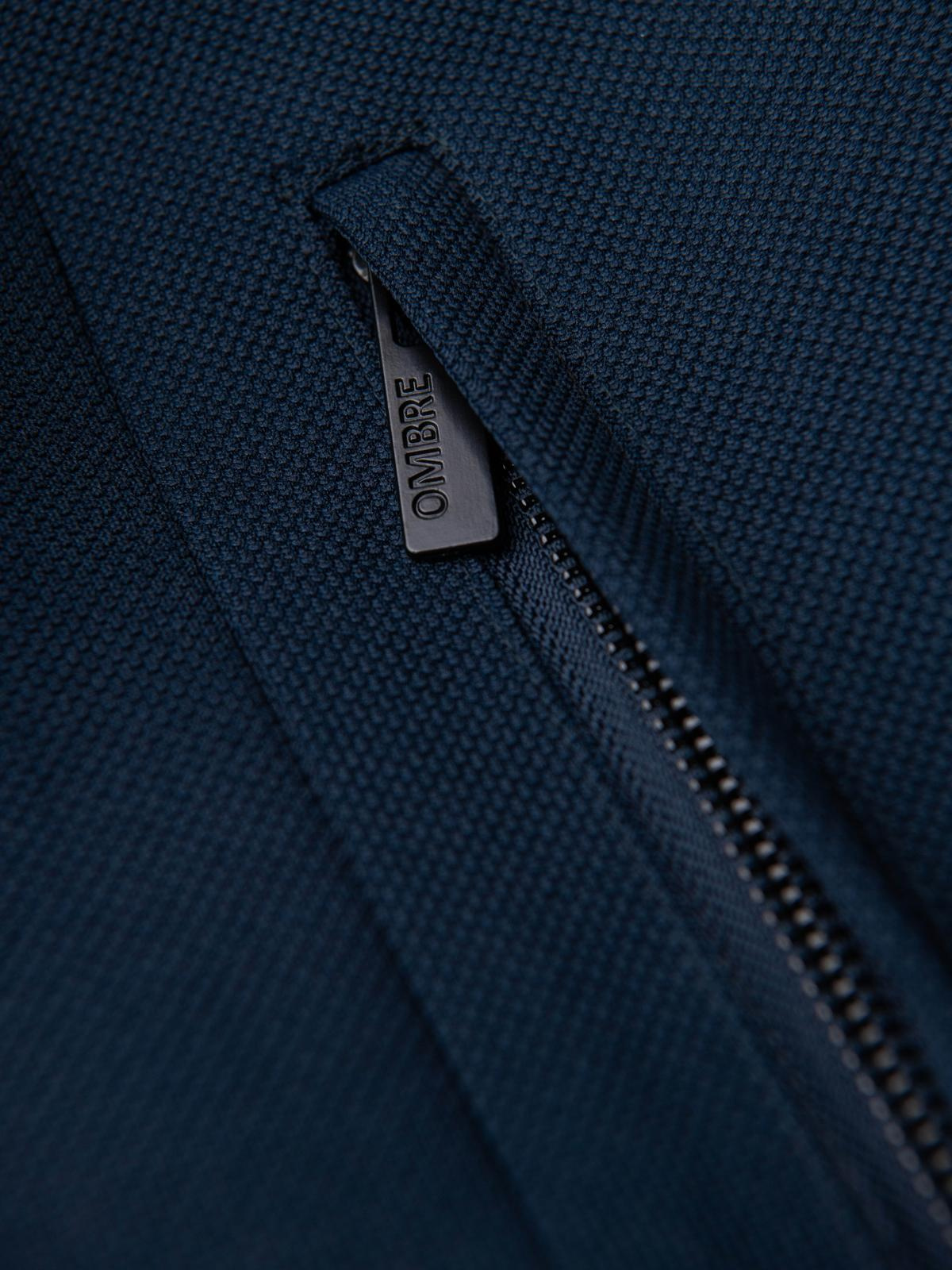 Ombre Men&#039;s tailored structured coat with high collar - navy blue