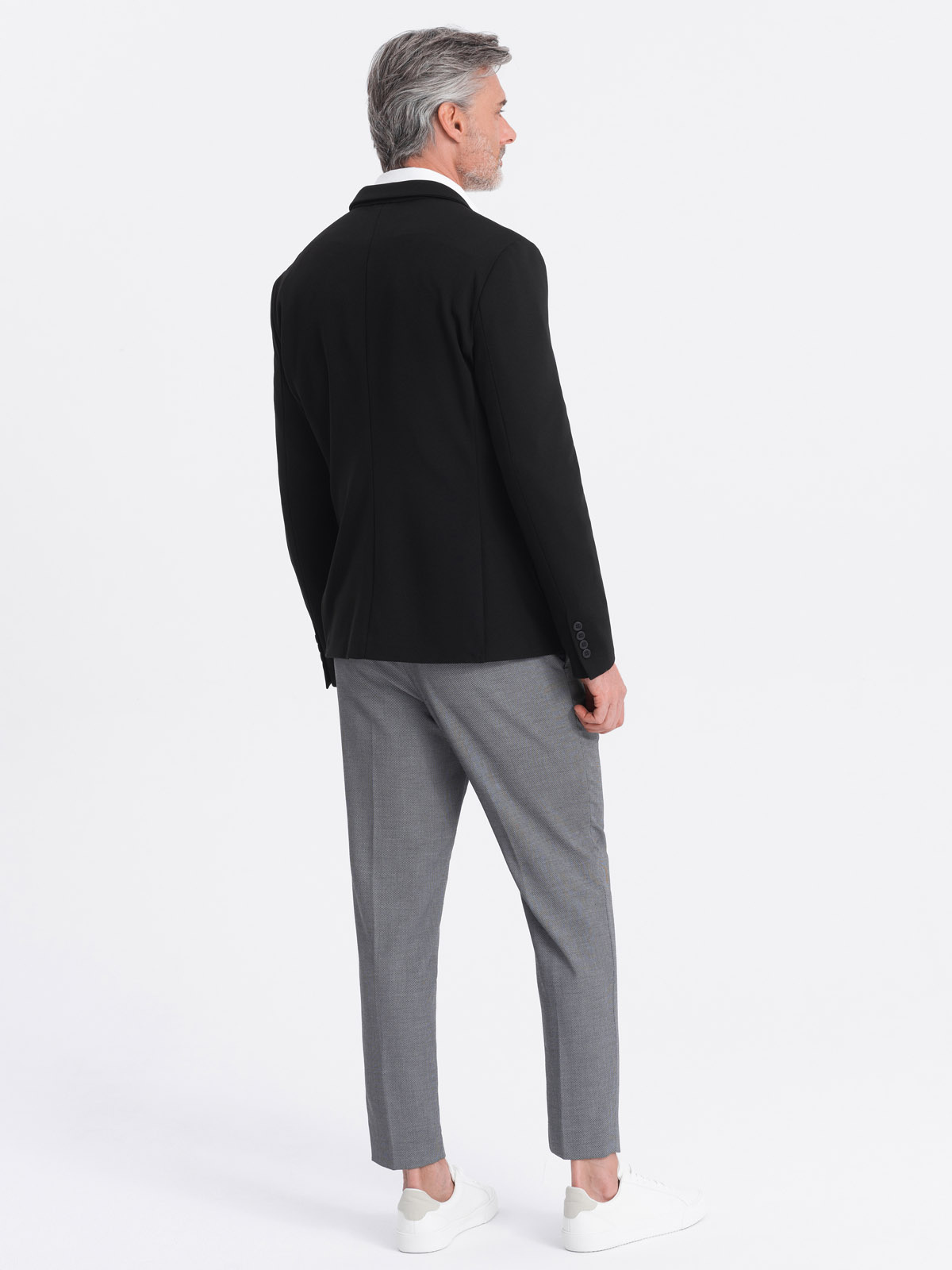 Ombre Men&#039;s jacket with patch pockets - black