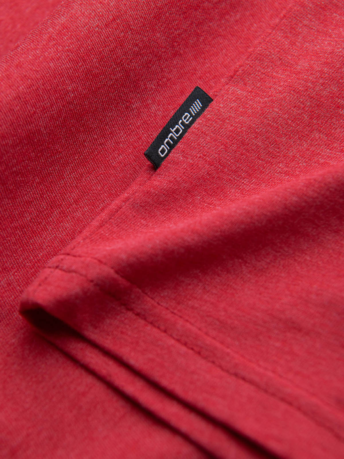 Ombre BASIC men's classic cotton tee-shirt with a crew neckline - red melange