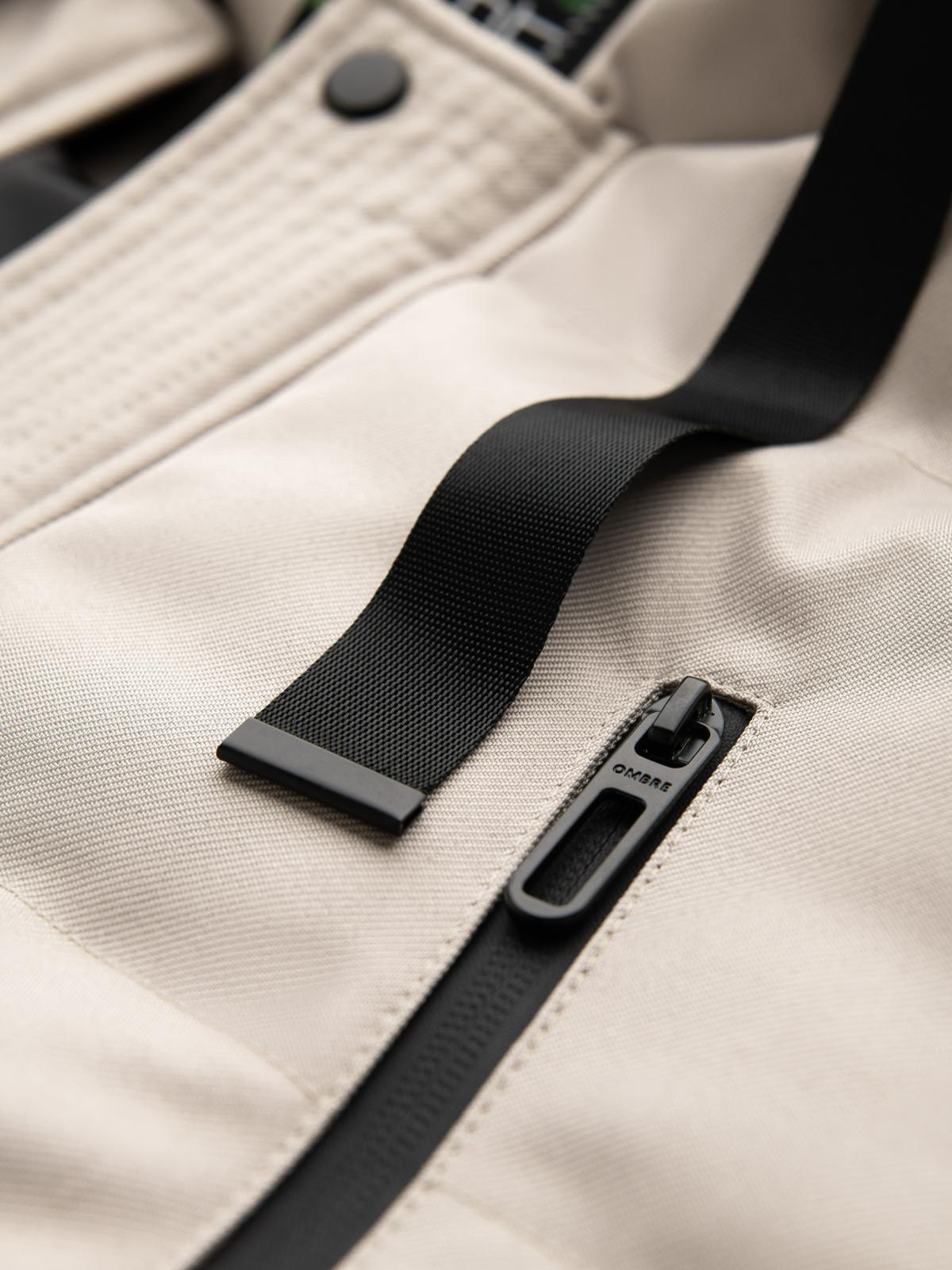 Ombre Men&#039;s long warm parka jacket with hood - beige