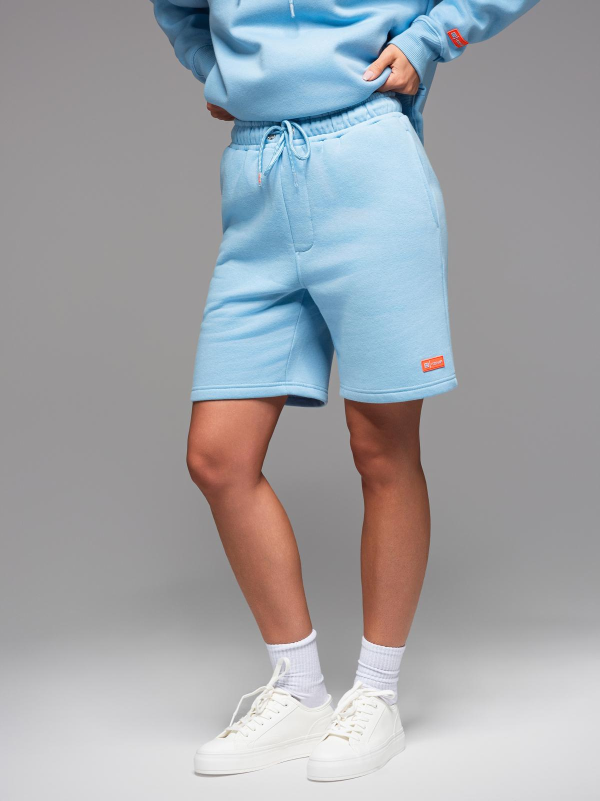 Ombre Unisex sweat shorts with drawstring waist - blue