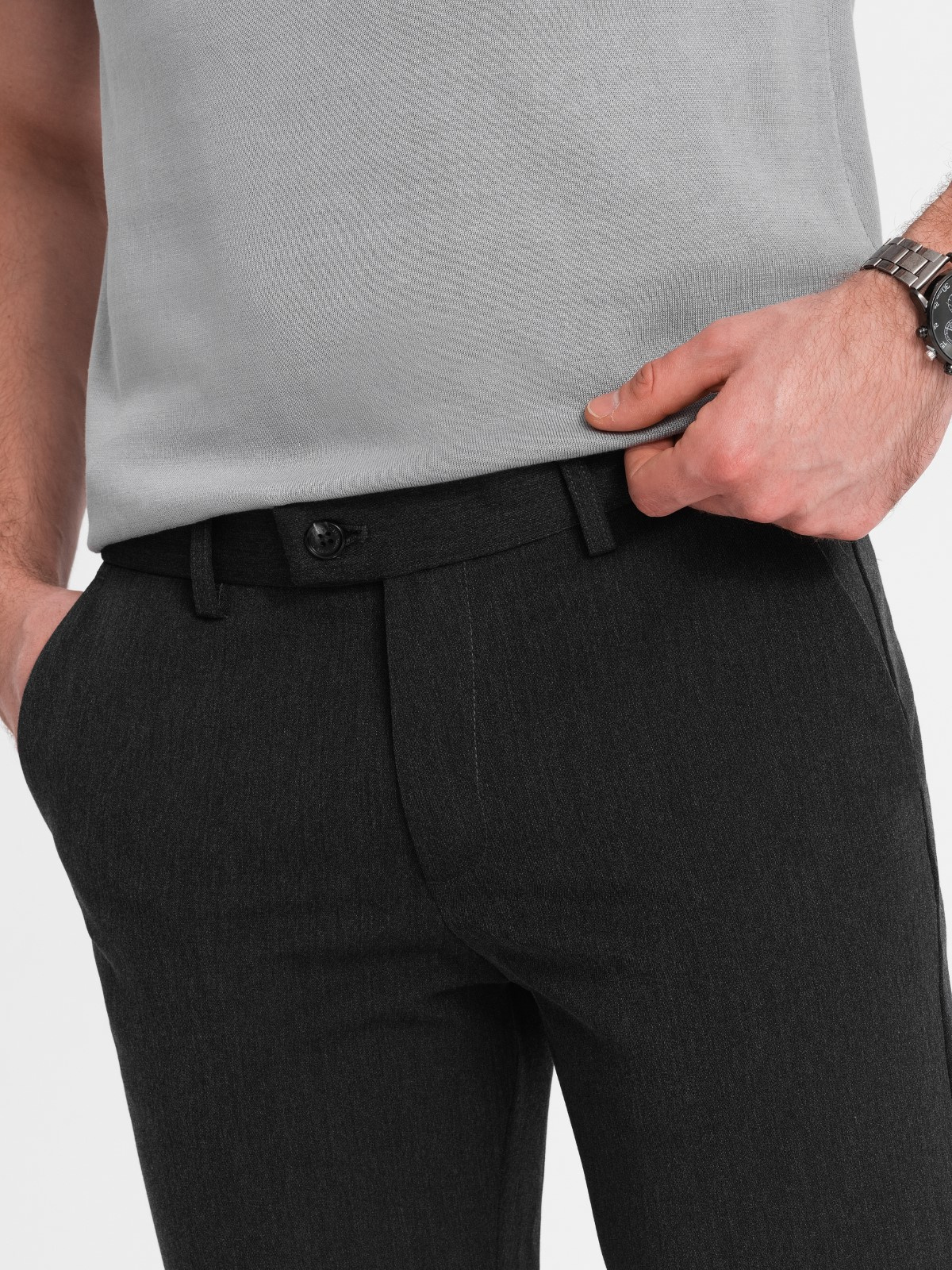 Ombre Elegant men's SLIM FIT chino pants - graphite