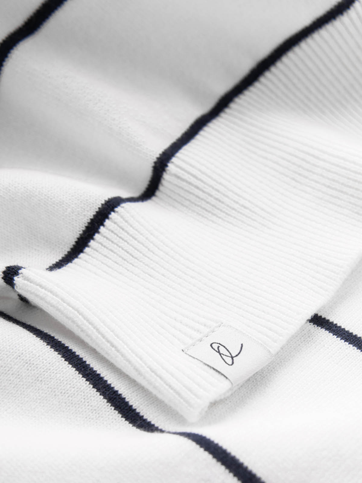 Ombre Men's casual sweater with horizontal stripes - cream