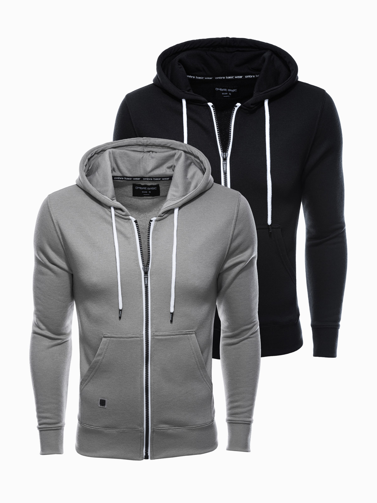 Levně Ombre Clothing Men's zip-up sweatshirt Z33