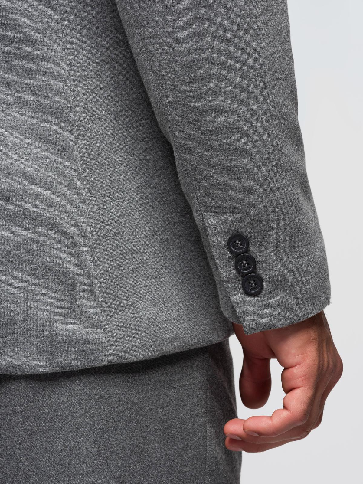 Ombre Men's knitted jacket with a fitted cut - light grey