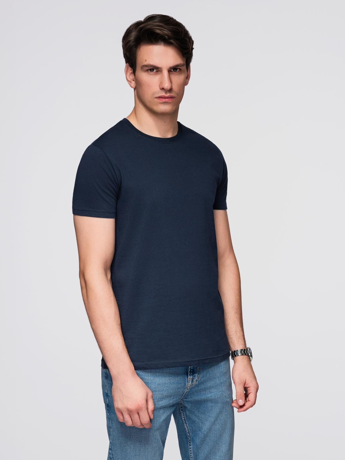 Ombre Classic BASIC men's cotton T-shirt - navy blue