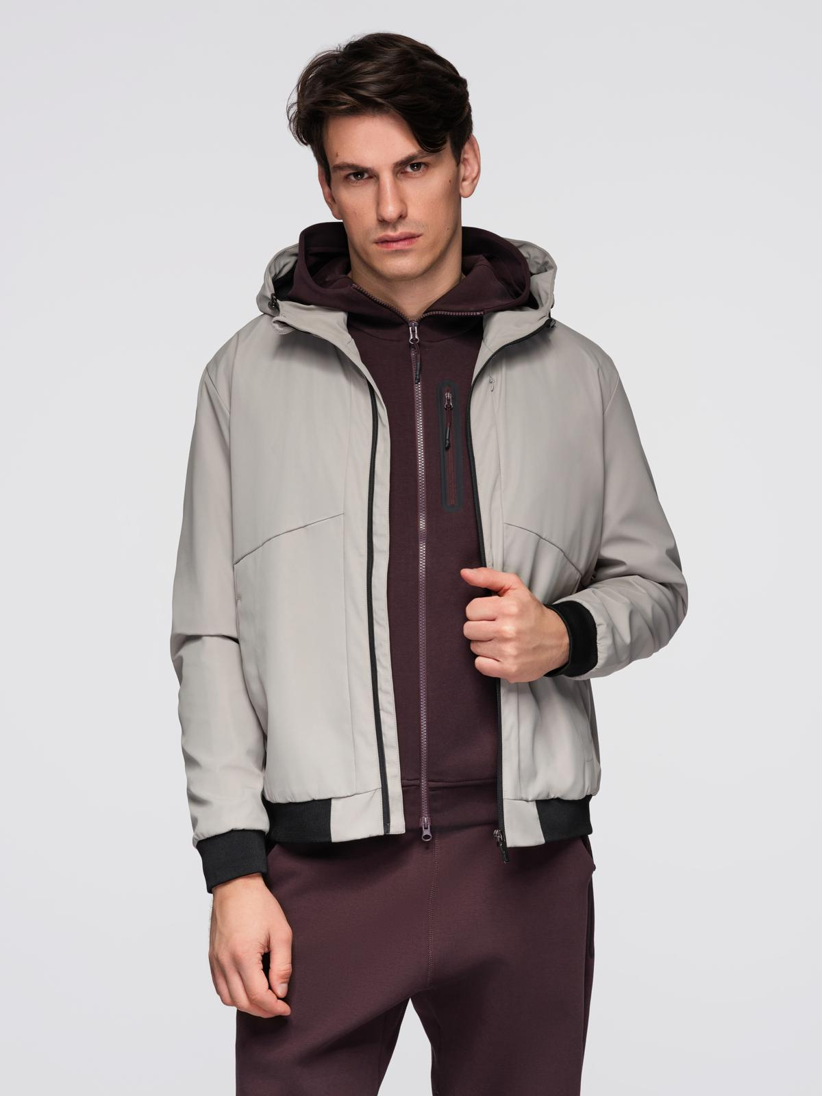 Ombre Men's lightweight jacket with mesh lining and hood