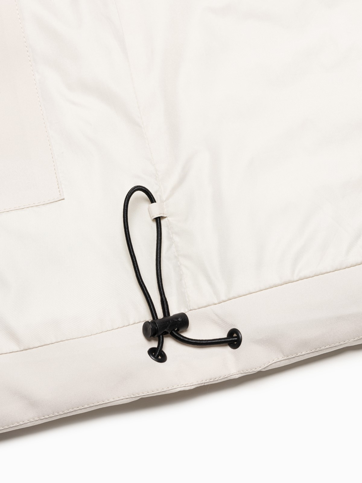 Ombre Men's winter jacket with detachable hood and cargo pockets - cream