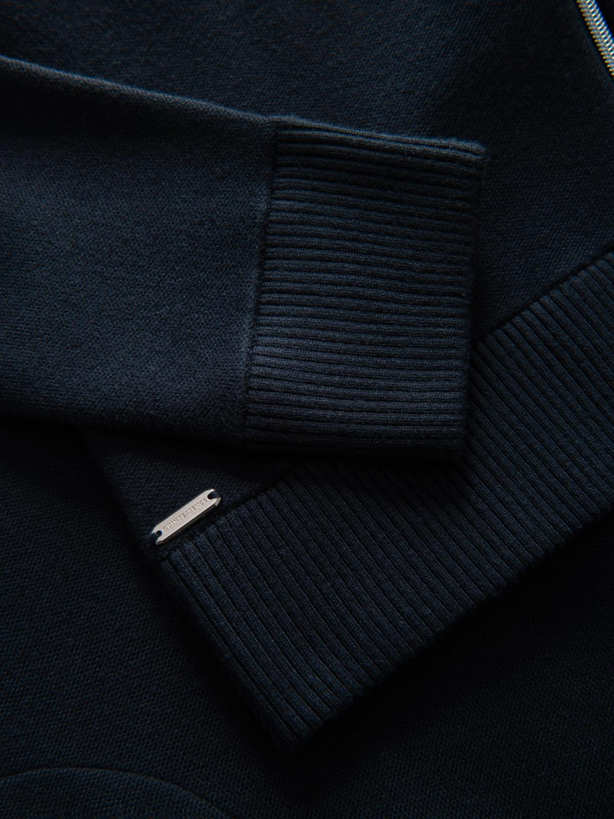 Ombre Men&#039;s smooth zip sweater - navy blue