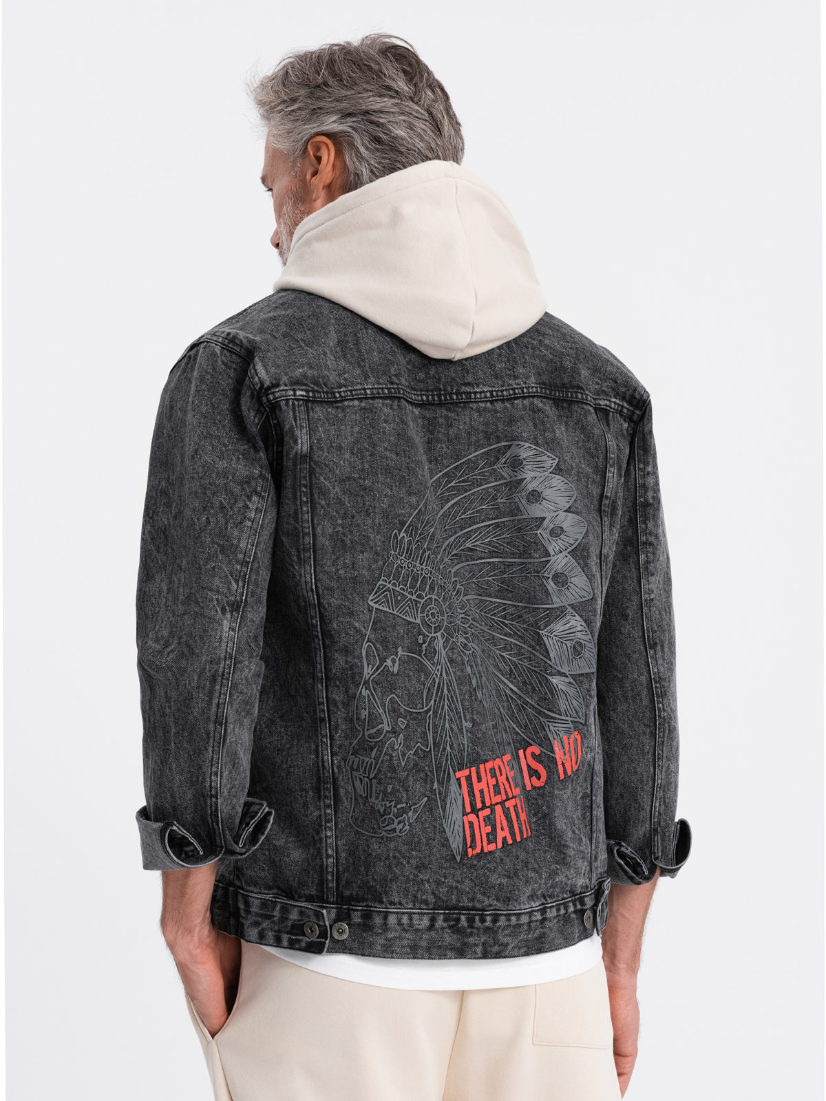 Ombre Men&#039;s mid-season jeans jacket