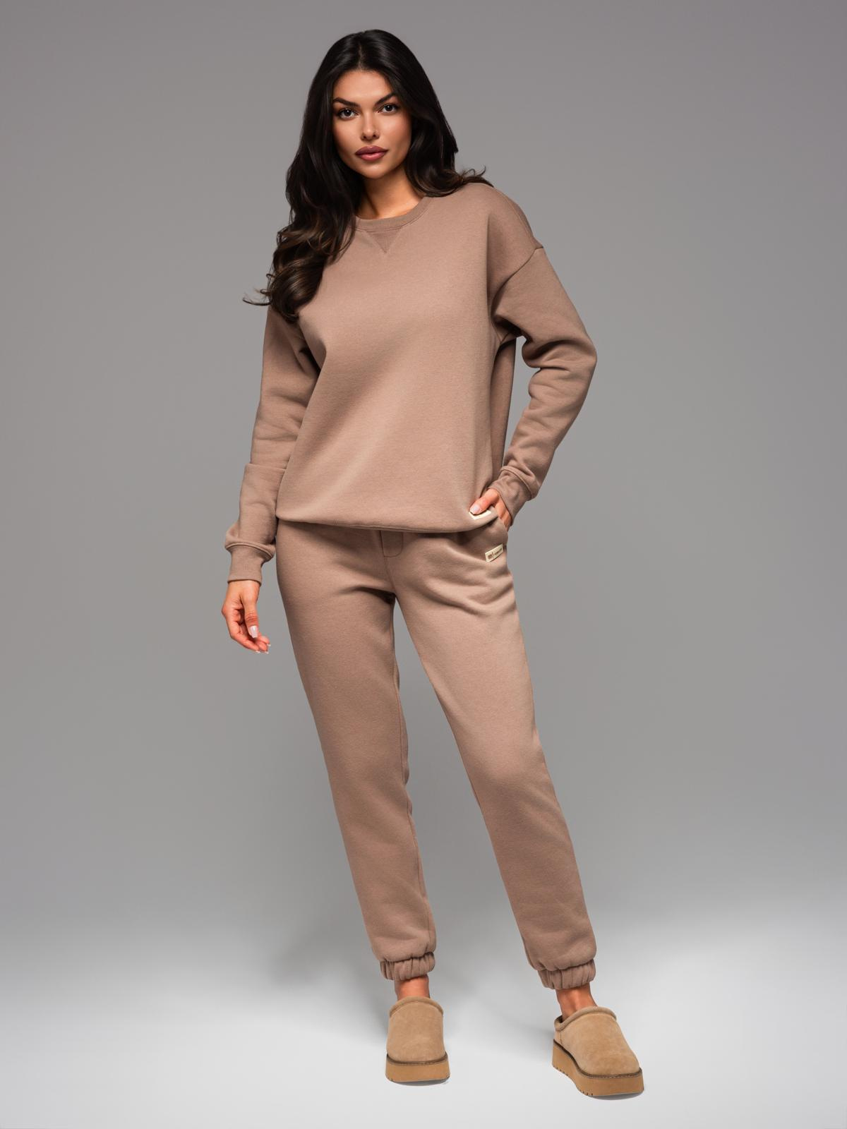 Ombre Classic unisex sweatshirt with round neckline - brown