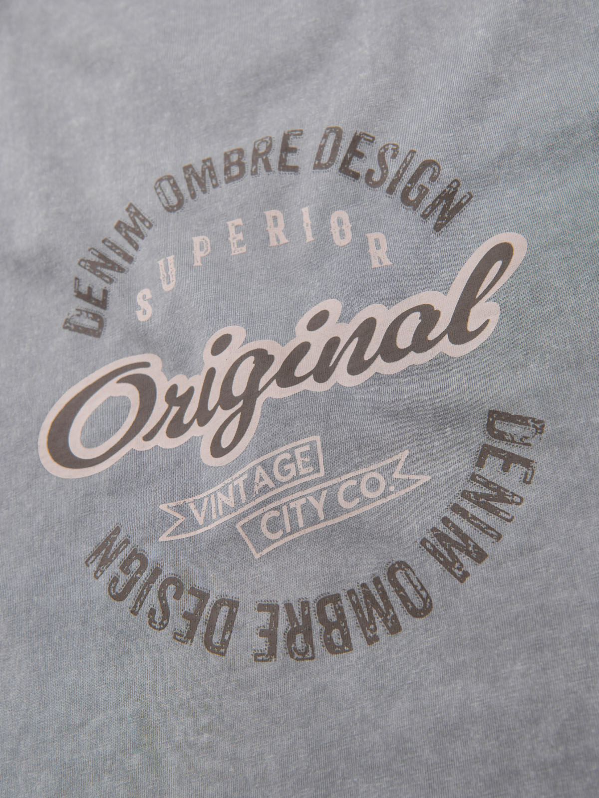 Ombre Cotton t-shirt printed on chest and back - gray