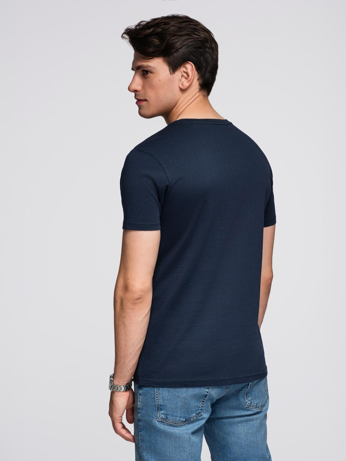 Ombre Classic BASIC men's cotton T-shirt - navy blue