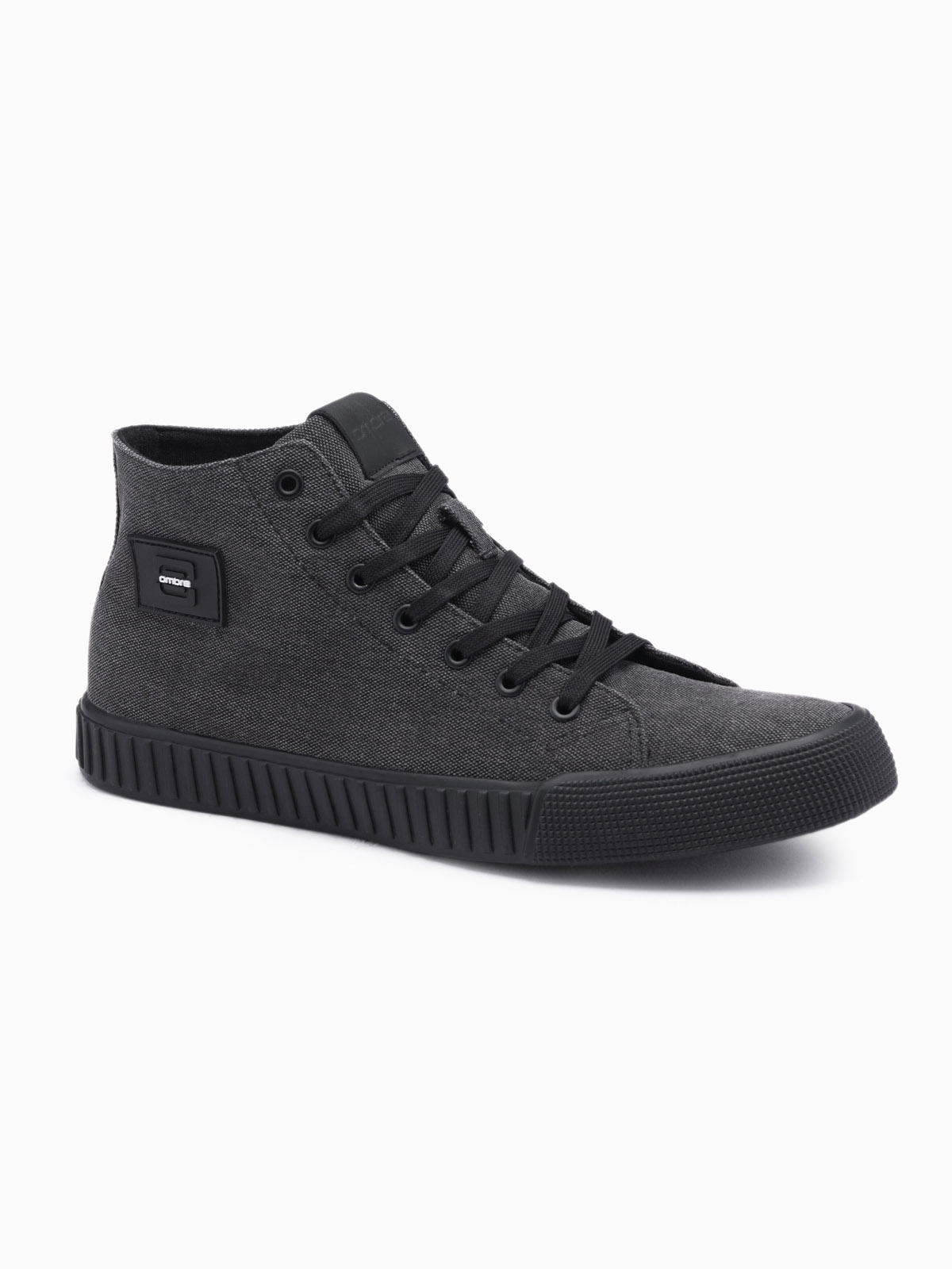 Ombre Men&#039;s high top canvas sneakers shoes - black