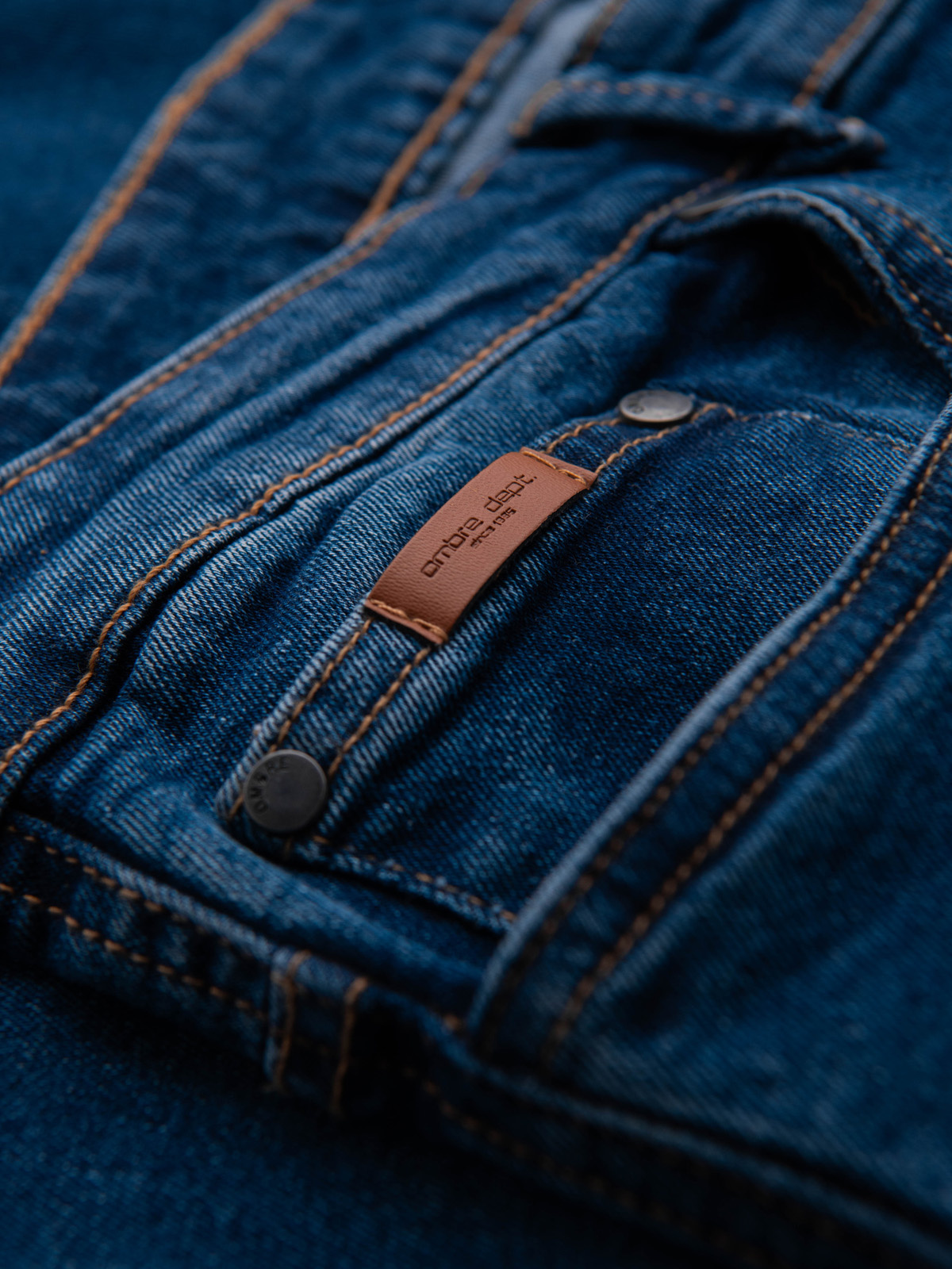 Ombre Men&#039;s denim JOGGERS pants with classic bandage - blue