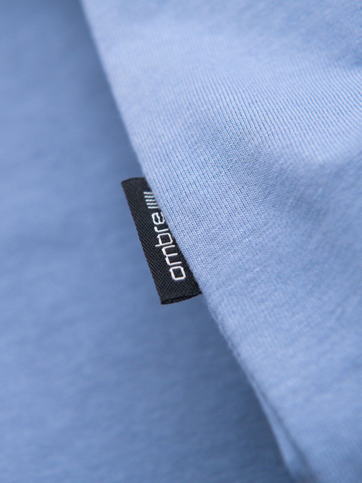 Ombre BASIC men's classic cotton T-shirt with a serape neckline - blue