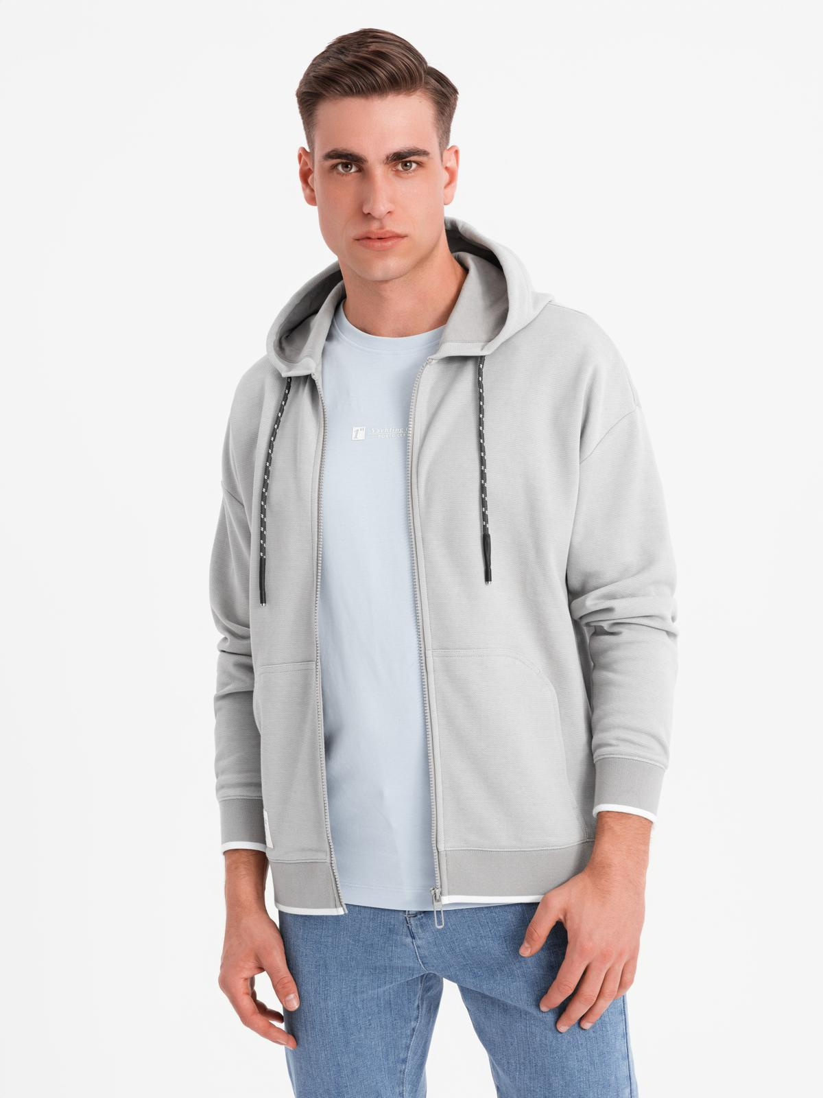 Ombre Men&#039;s softly structured hooded sweatshirt - grey