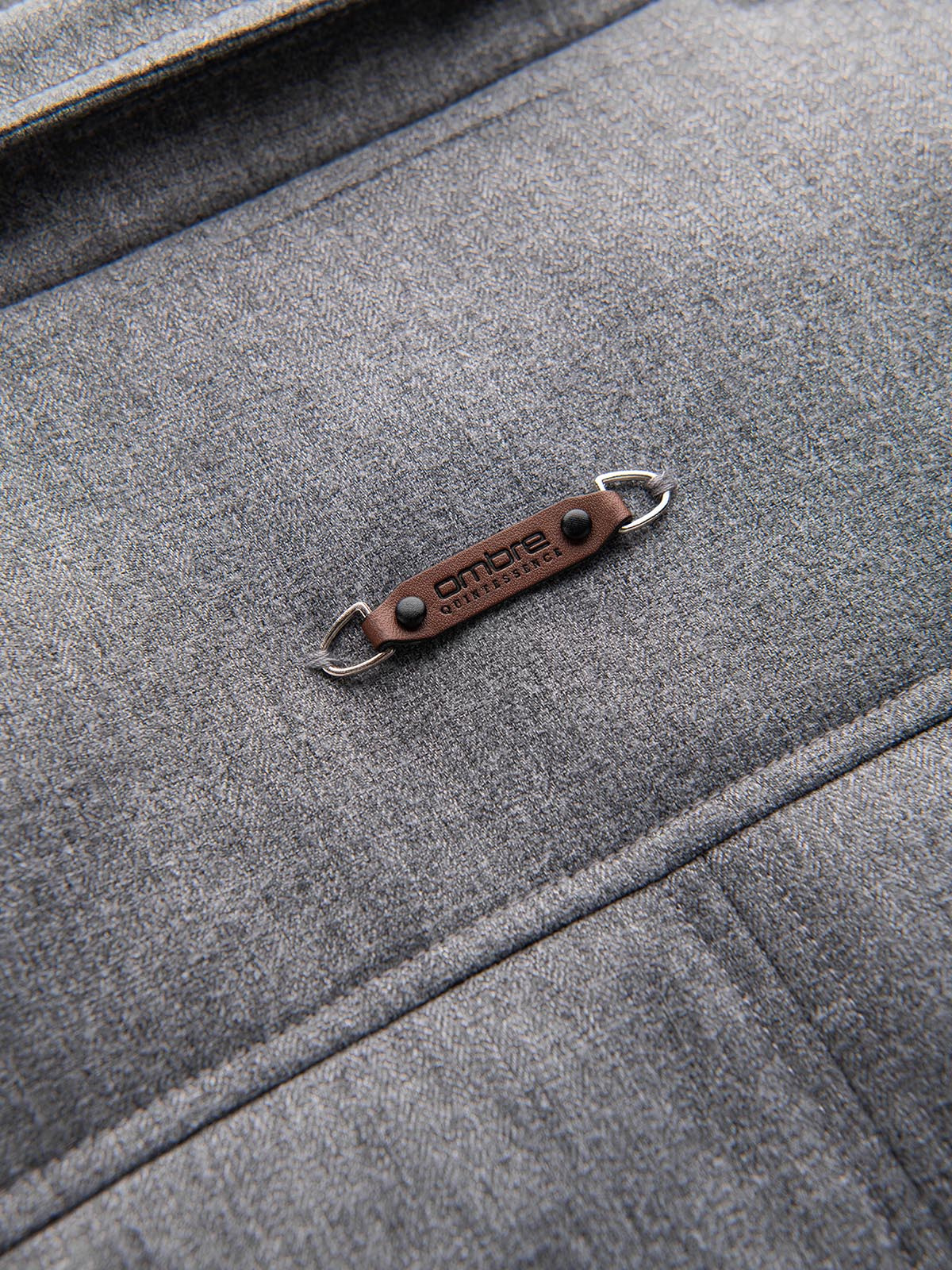 Ombre Men&#039;s jacket with a jacket cut with a fleece lining - gray