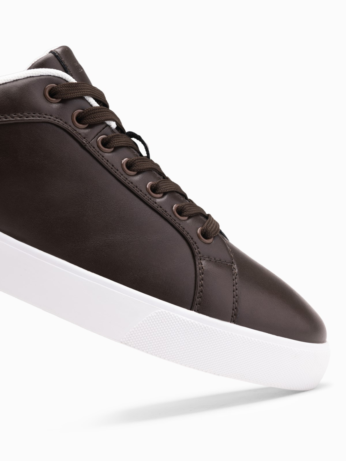 Ombre Men&#039;s classic sneaker shoes with high sole - dark brown