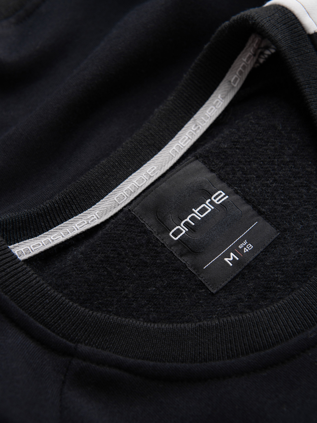 Ombre Tri-color men's sweatshirt with raglan sleeves - black