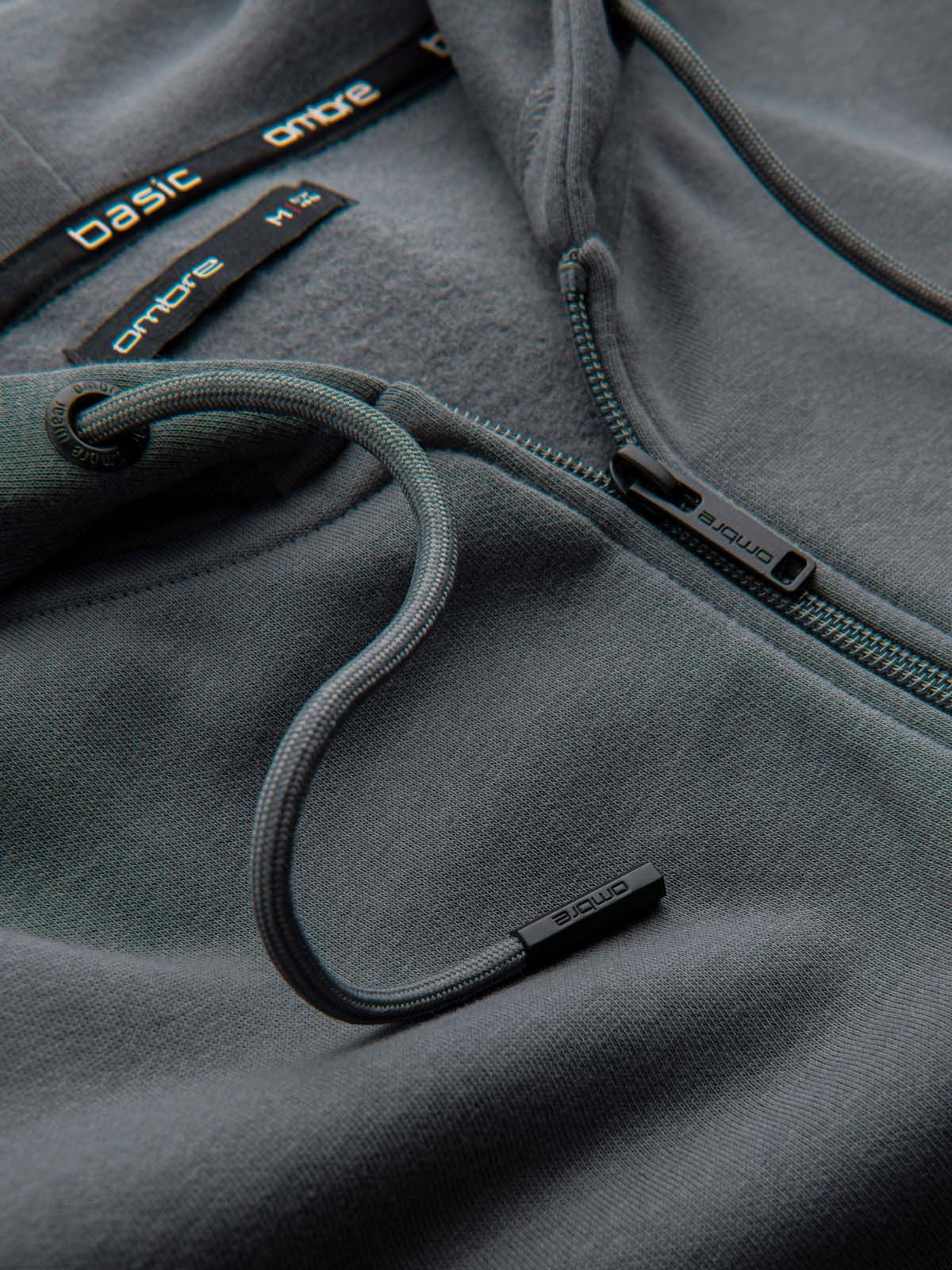 Ombre Men's unbuttoned BASIC sweatshirt - graphite