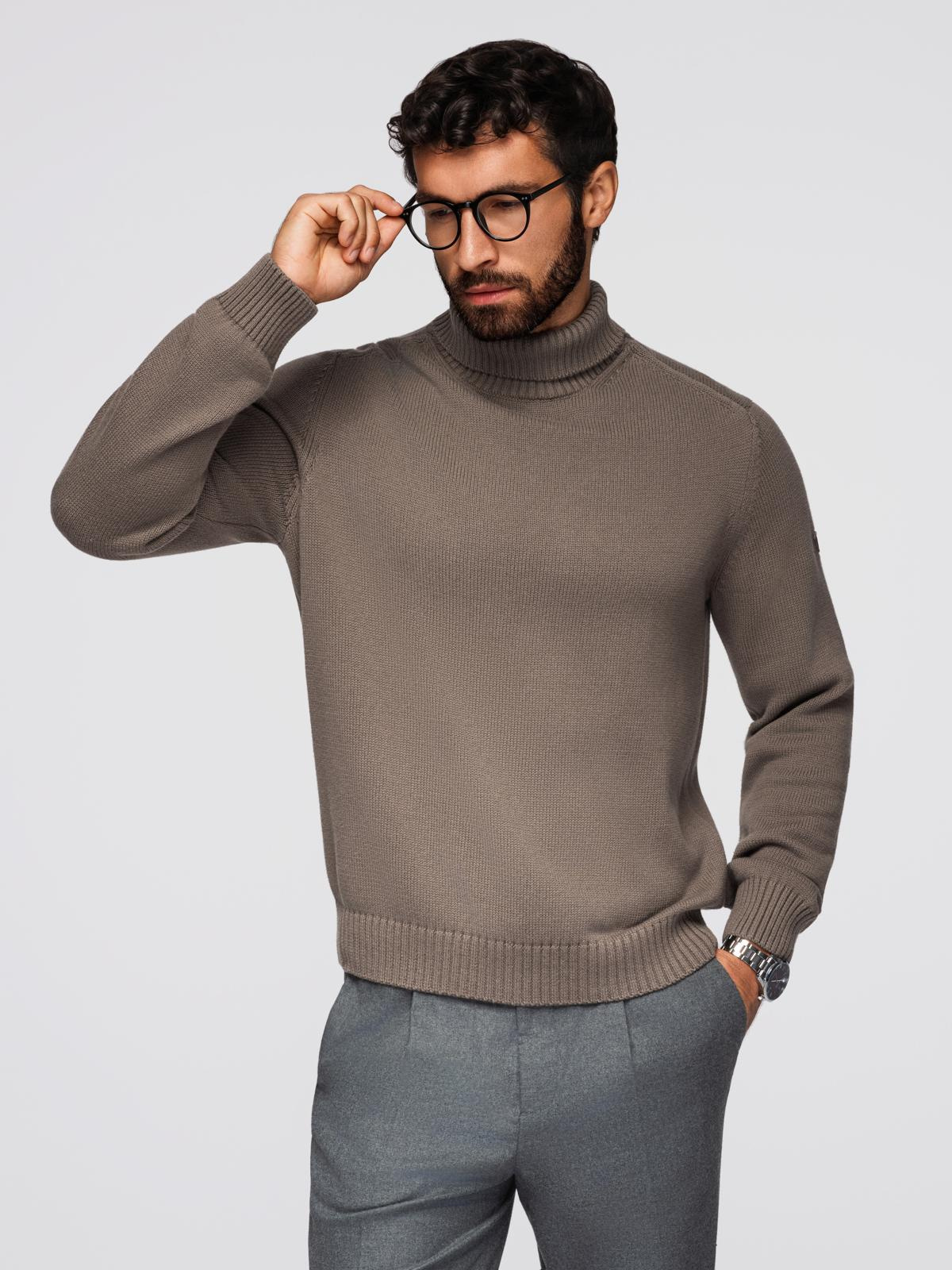 Ombre Golf men's knitted sweater - gray-brown