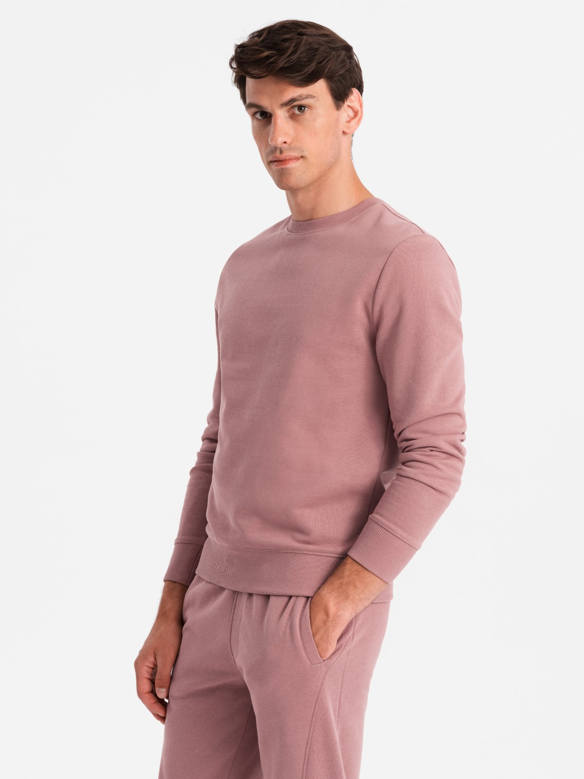 Ombre BASIC men's cotton sweatshirt set unbuttoned sweatshirt + joggers