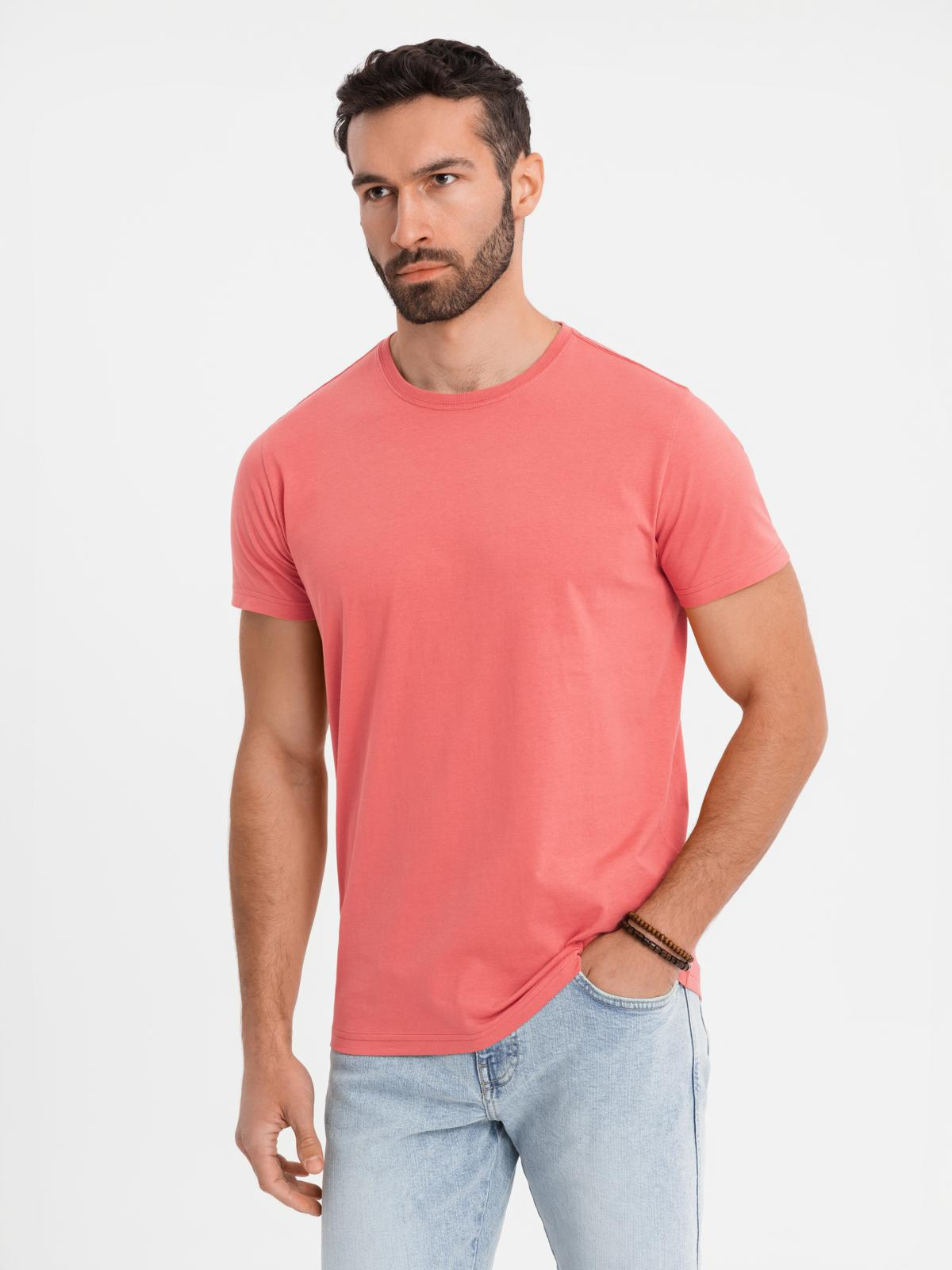 Ombre BASIC men's classic cotton T-shirt - coral