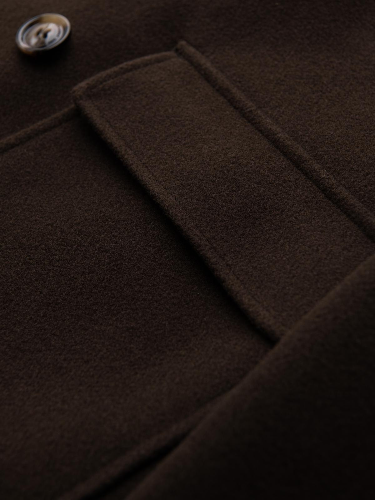 Ombre Men&#039;s double-breasted coat with decorative buttons - dark brown