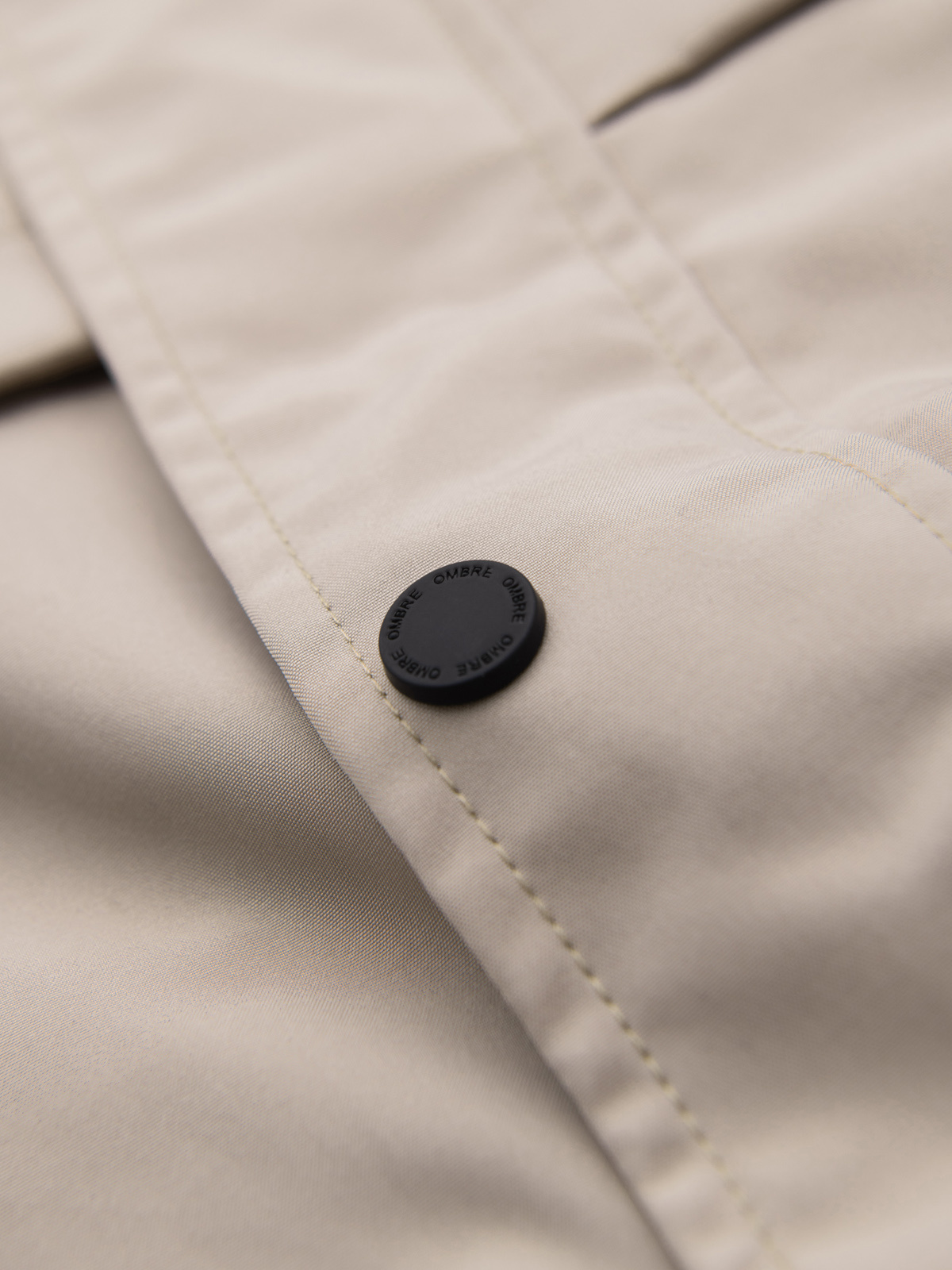 Ombre Functional men's transitional jacket with hood - beige