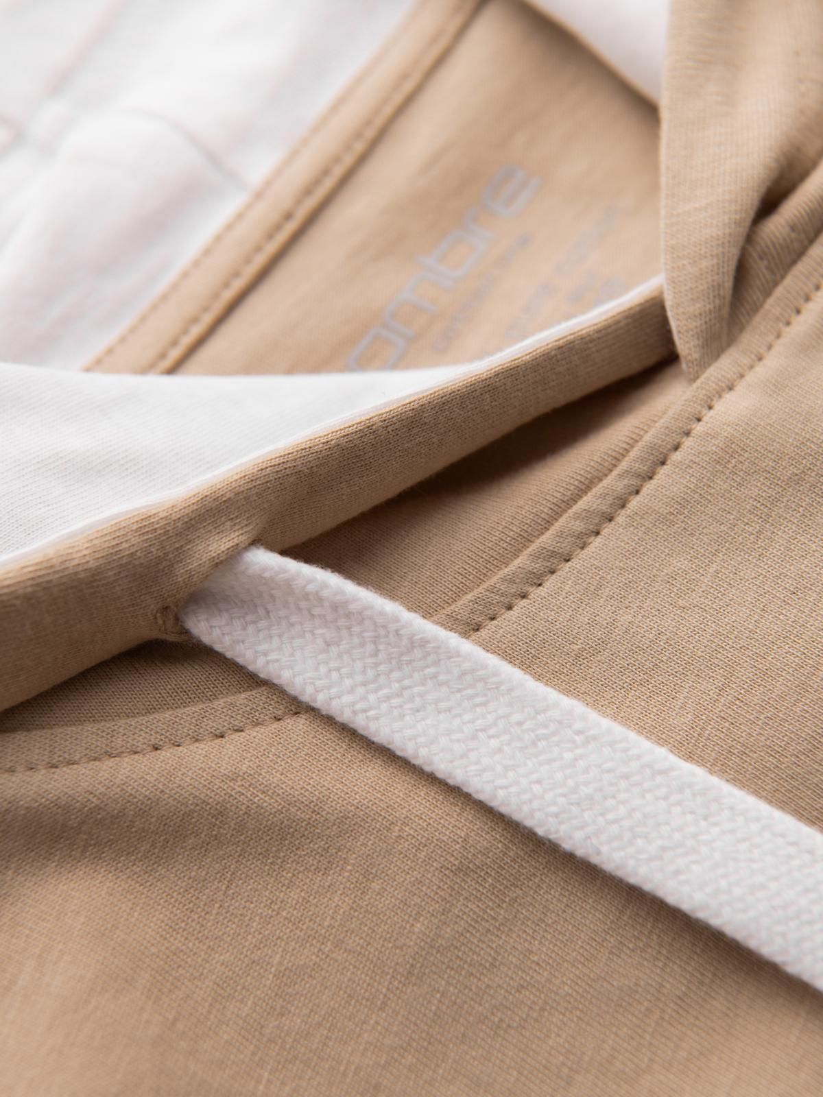 Ombre Men's hooded cotton t-shirt - beige