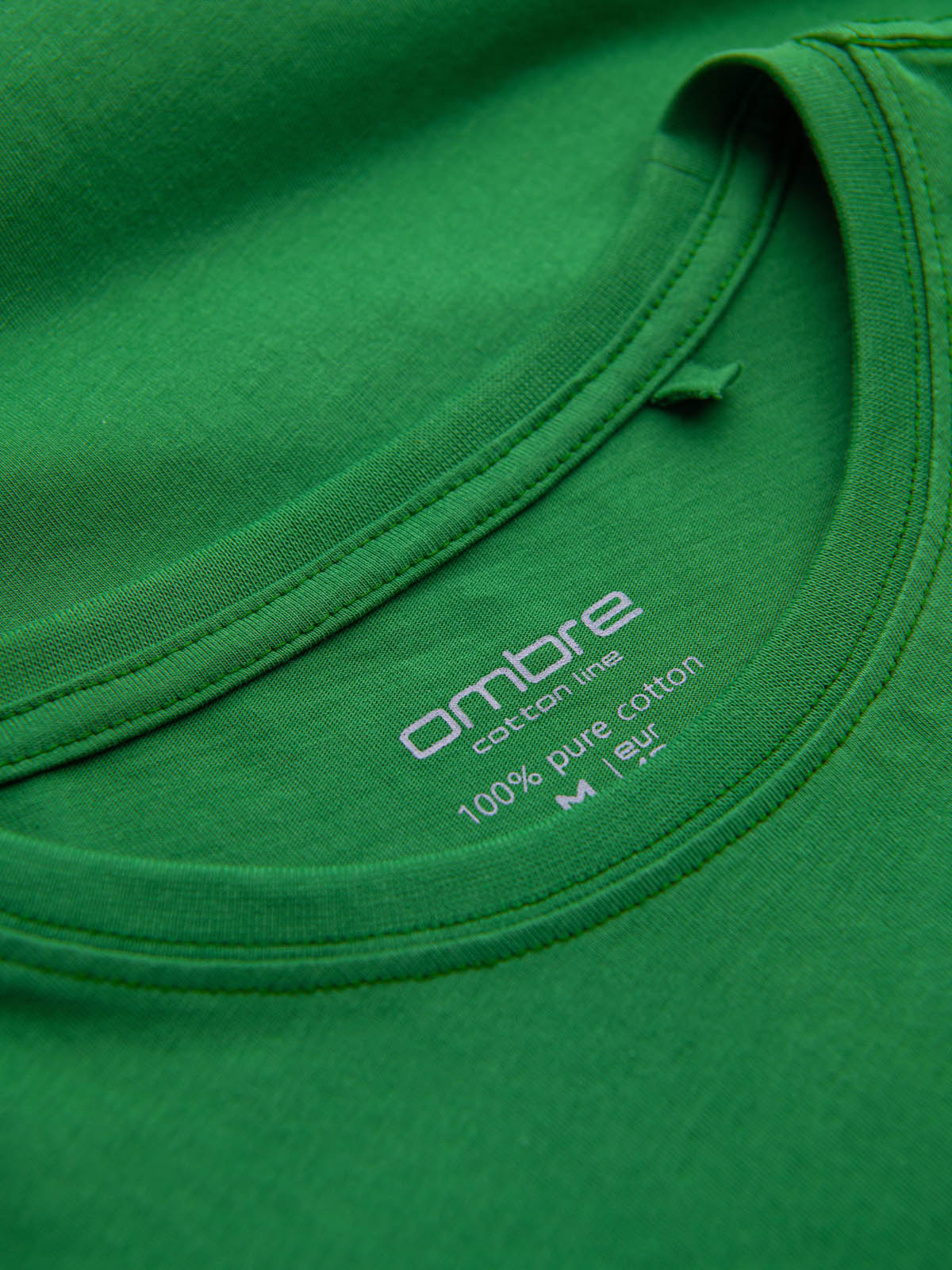 Ombre BASIC men's classic cotton T-shirt - green