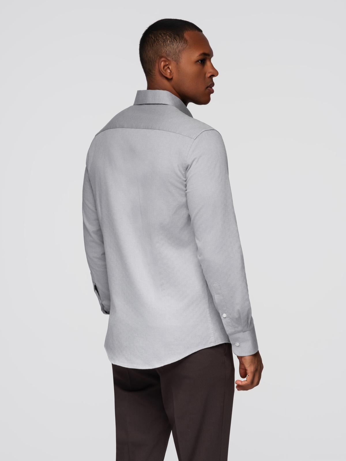 Ombre Men&#039;s SLIM FIT shirt in decorative fabric - gray