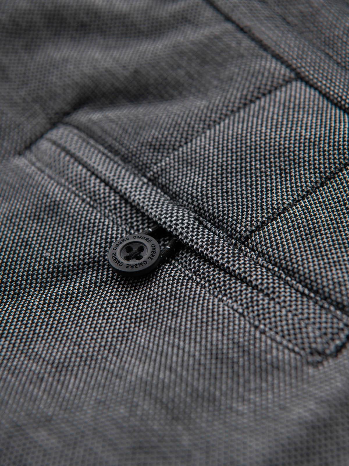 Ombre Men&#039;s SLIM FIT short shorts in structured melange knit - black