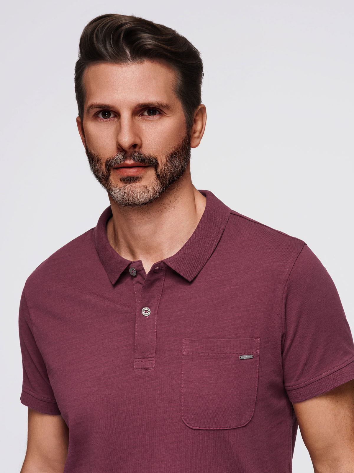 Ombre Mens polo t-shirt with decorative buttons