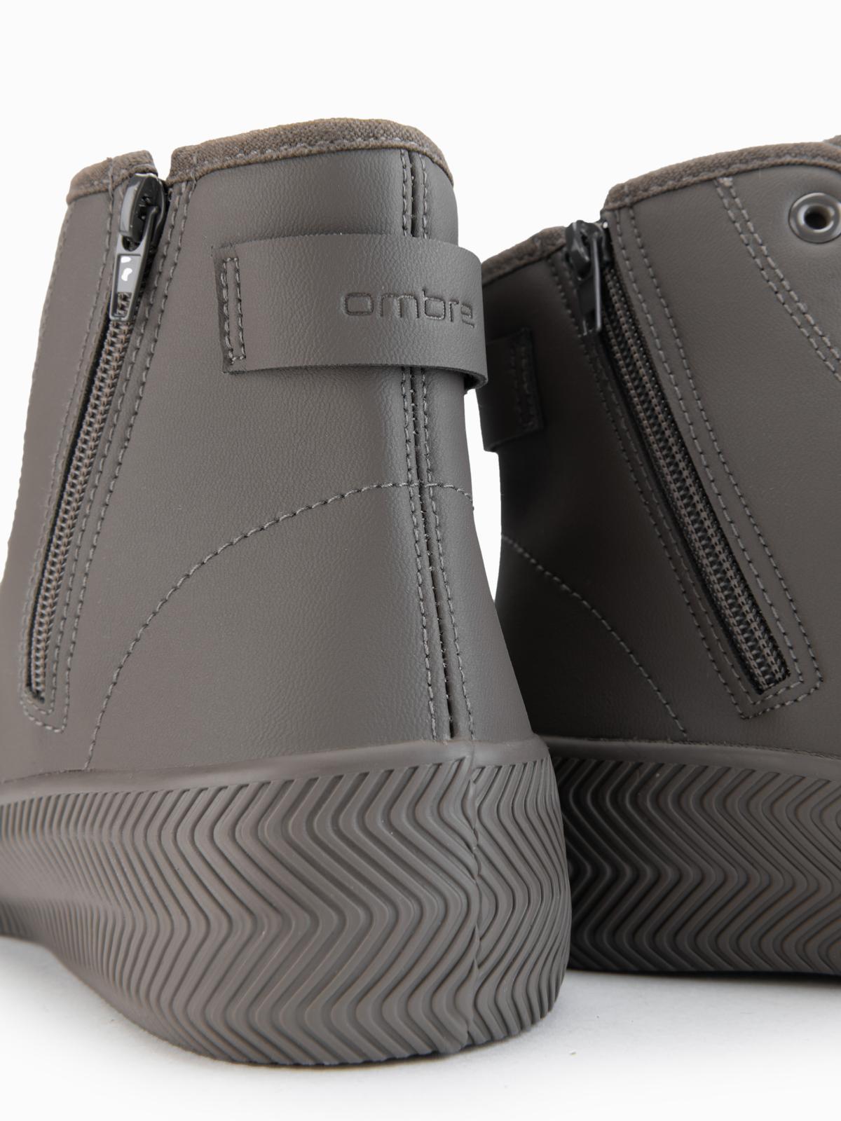 Ombre Men's high top sneakers with zipper for easy donning - dark beige