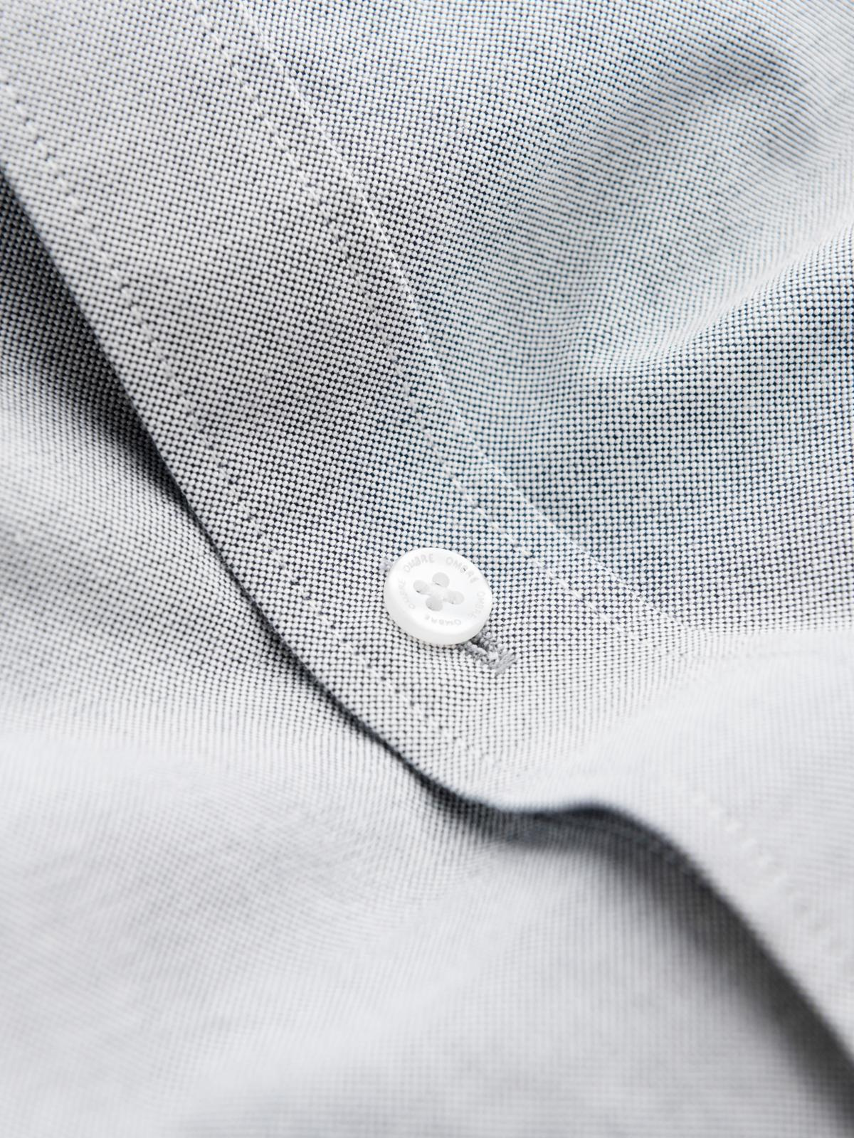 Ombre Elegant men's oxford shirt with embroidery - light grey