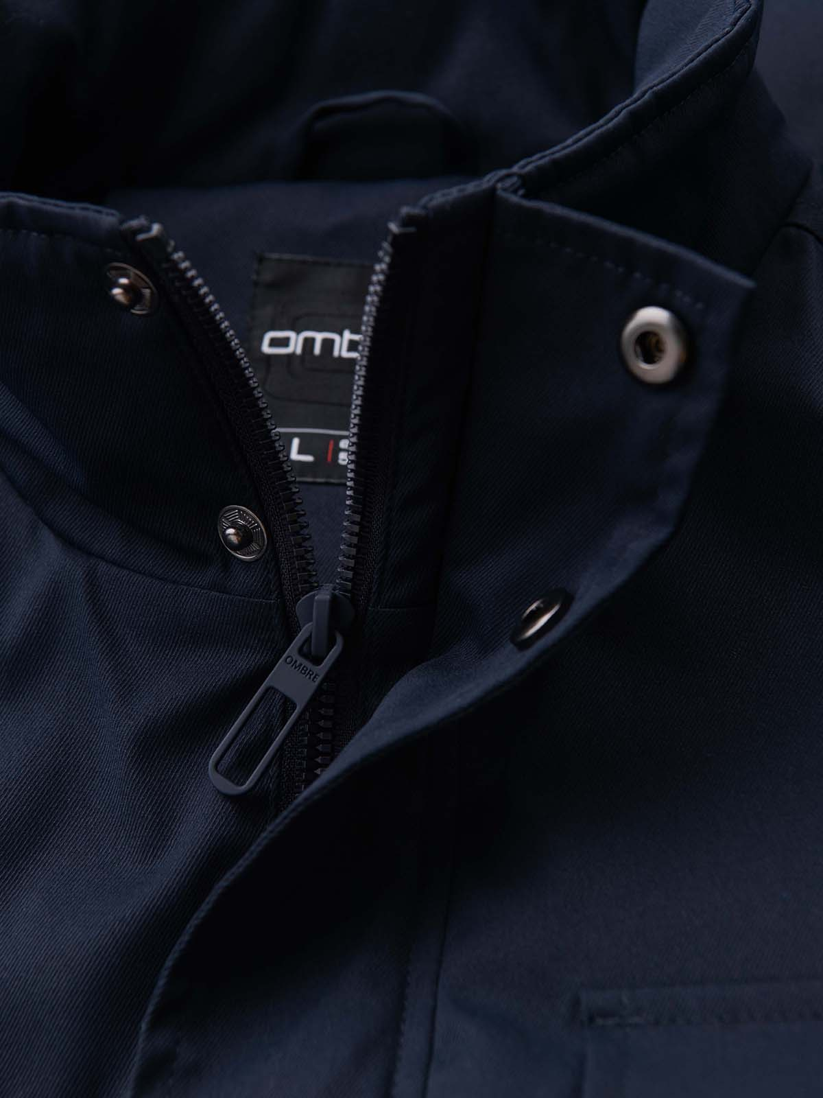 Ombre Men&#039;s lightweight jacket with high collar and pockets - navy blue