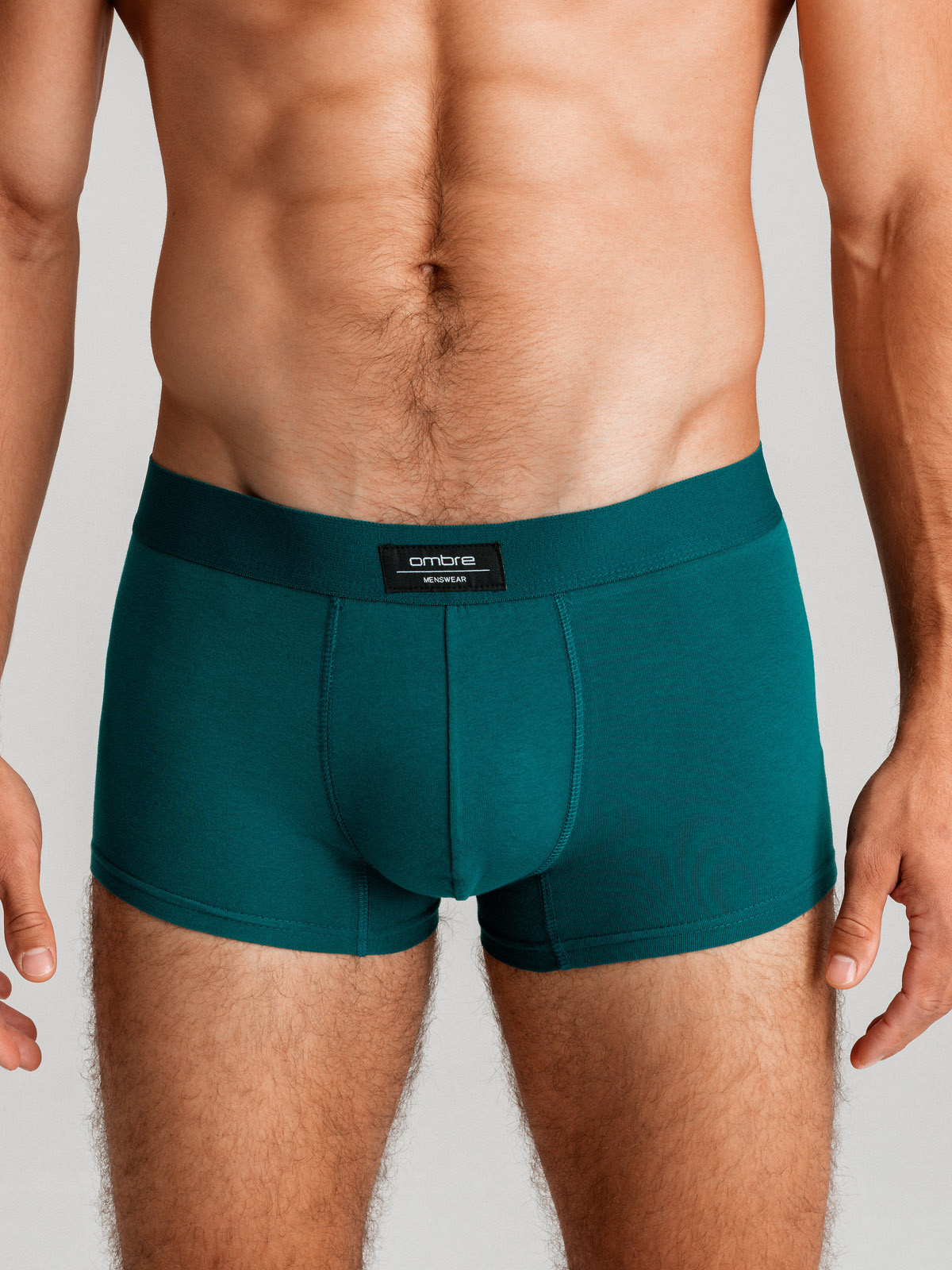 Ombre BASIC men&#039;s single color matching boxer shorts with elastane - 3 pack mix OM-UNBB