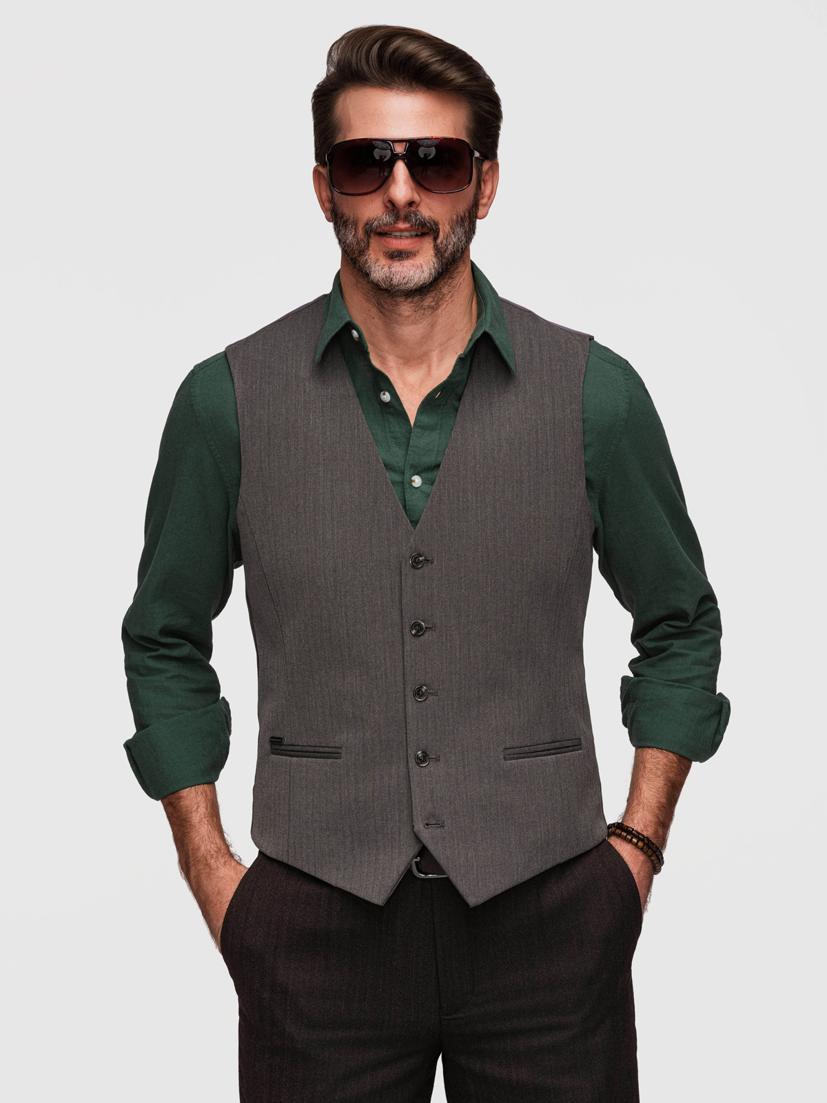 Pánska slim fit vesta Ombre