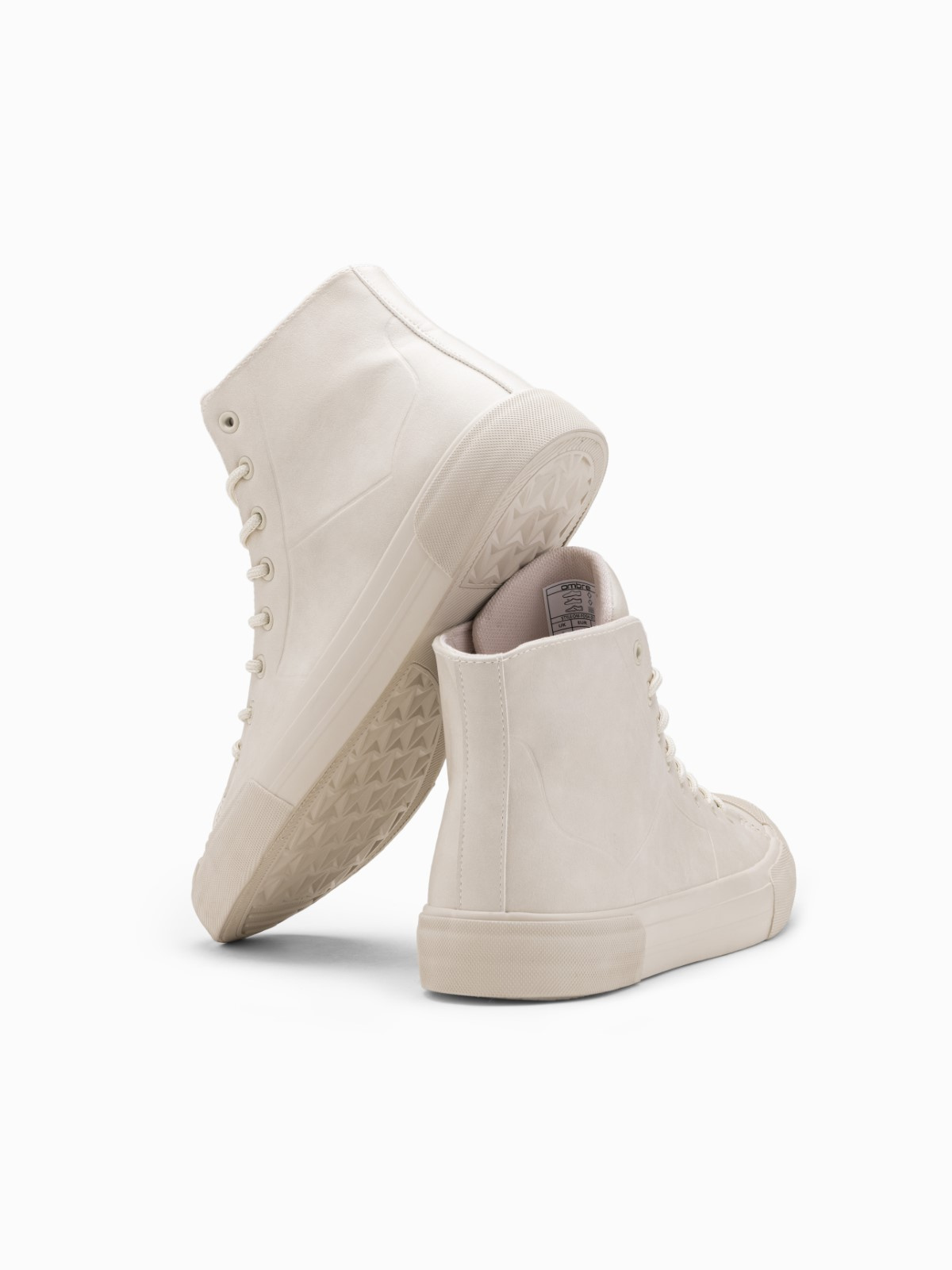 Ombre Men&#039;s high-top sneakers shoes with rubber toe - cream