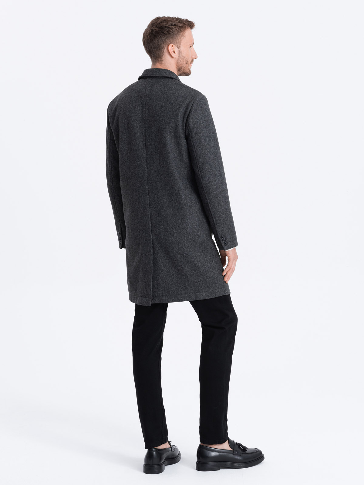 Ombre Men&#039;s lightweight single-breasted coat - graphite