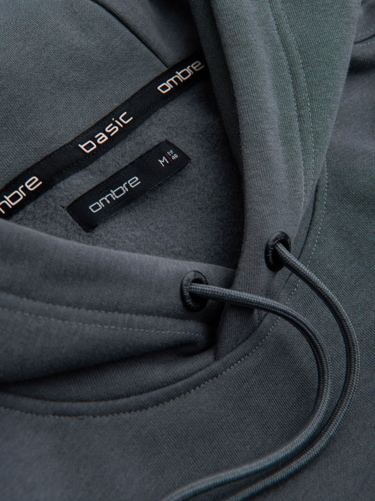 Ombre BASIC men&#039;s cotton kangaroo hooded sweatshirt - graphite