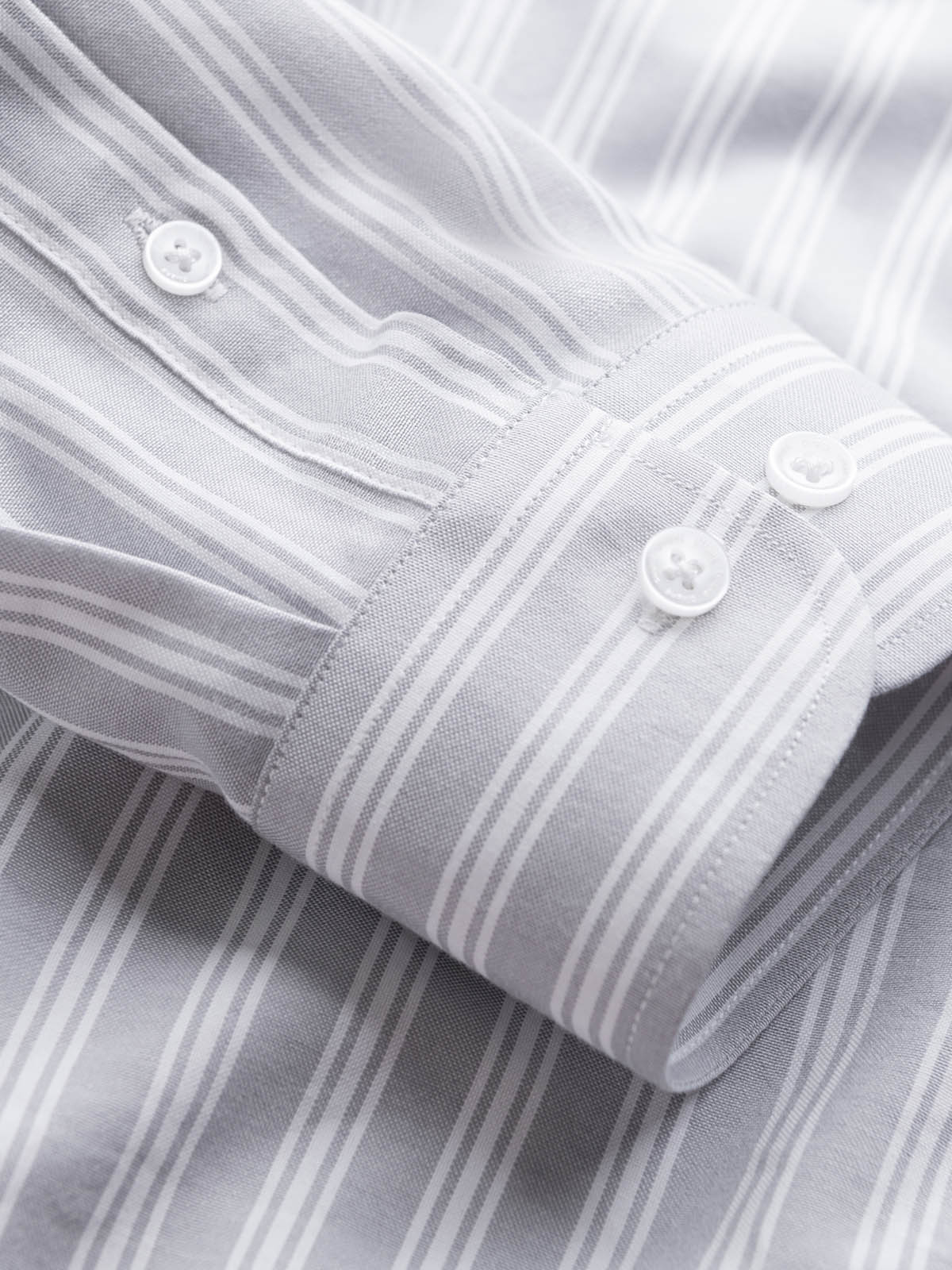 Ombre Men&#039;s REGULAR FIT shirt in white stripes with pocket - grey
