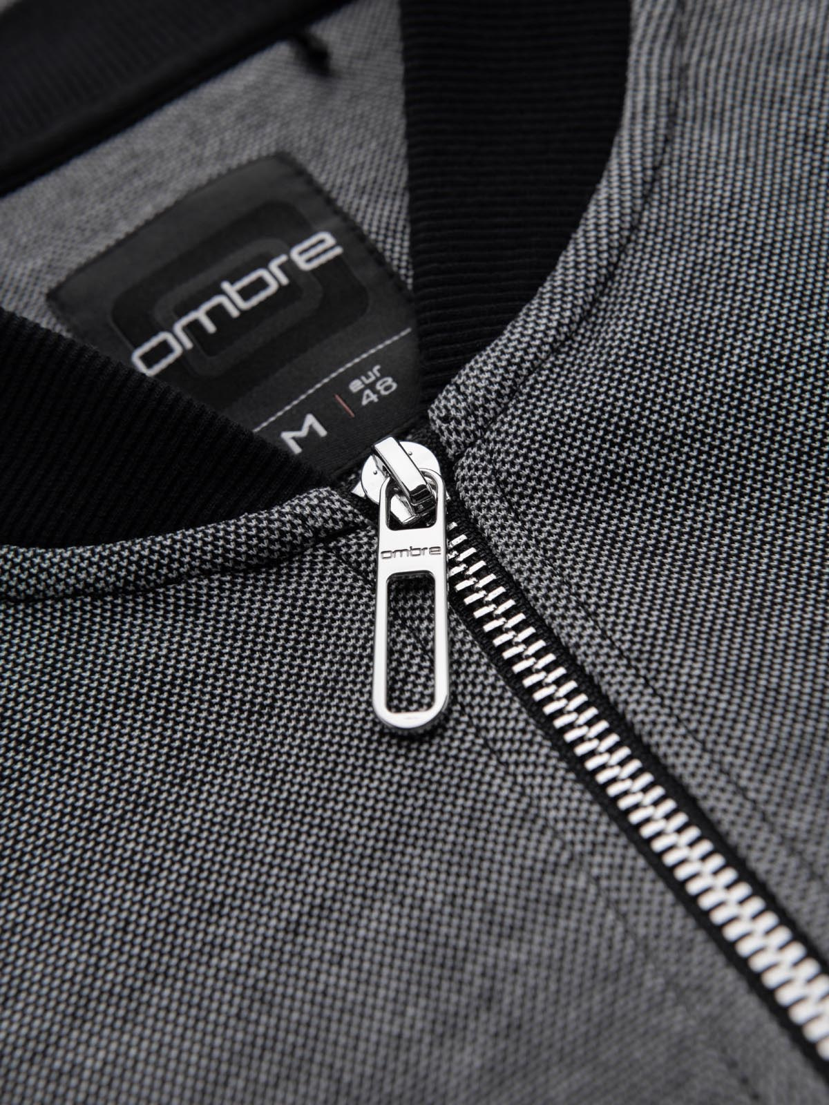 Ombre Men's pique knit bomber jacket - black