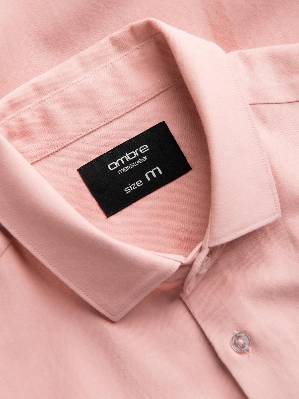 Ombre Men's REGULAR FIT shirt with pocket - pink