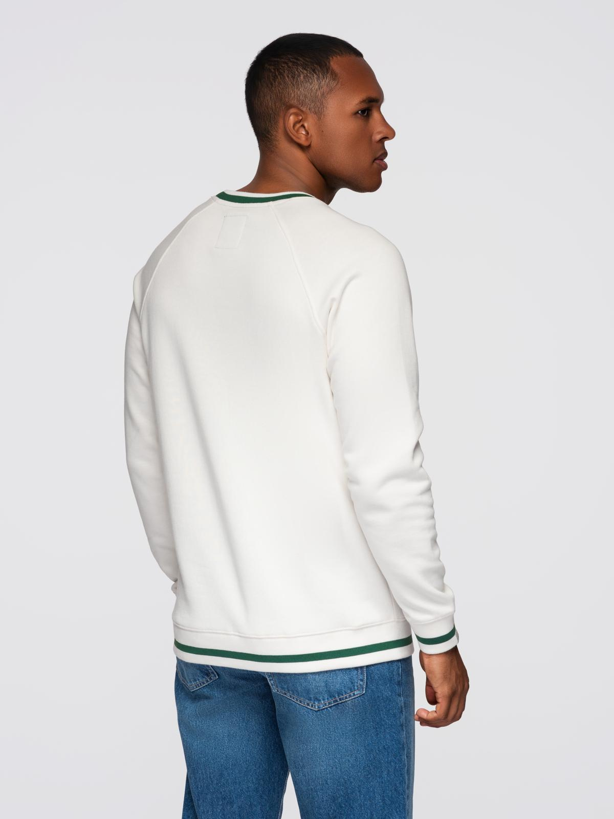 Ombre Men's sweatshirt with raglan sleeves and contrasting details - white