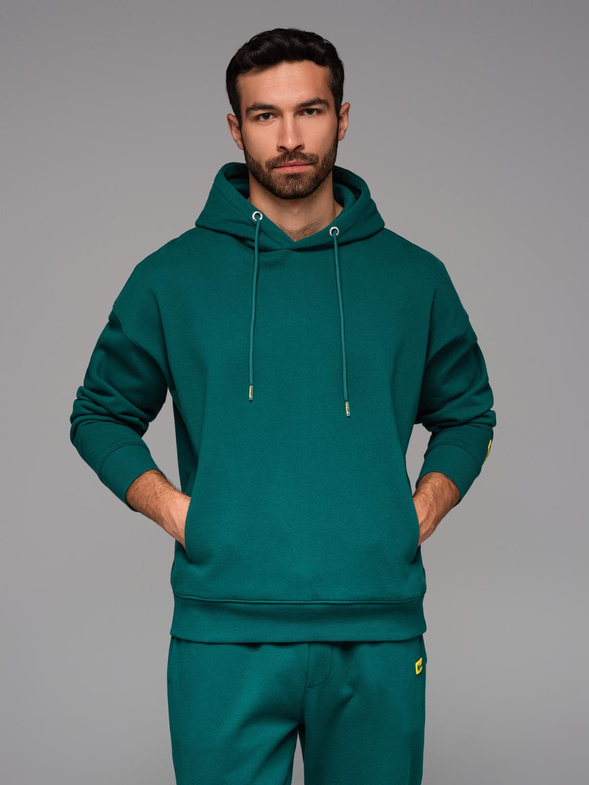 Ombre Unisex sweatshirt with pockets and hood - dark green
