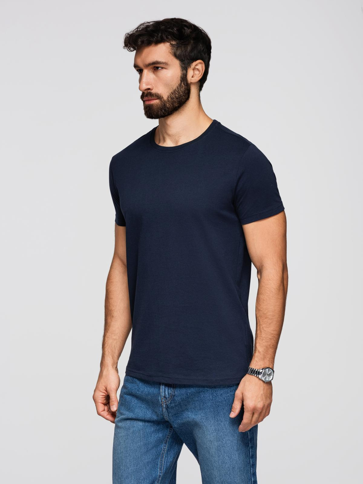 Ombre Classic BASIC men's cotton T-shirt - navy blue